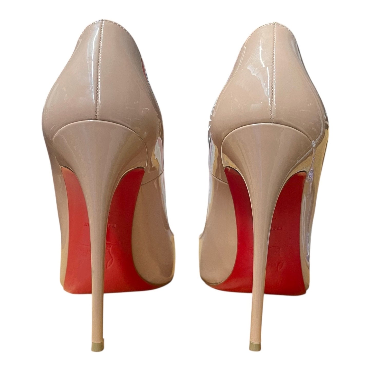 Christian Louboutin So Kate 120mm Patent Leather Pumps Beige Size 37.5