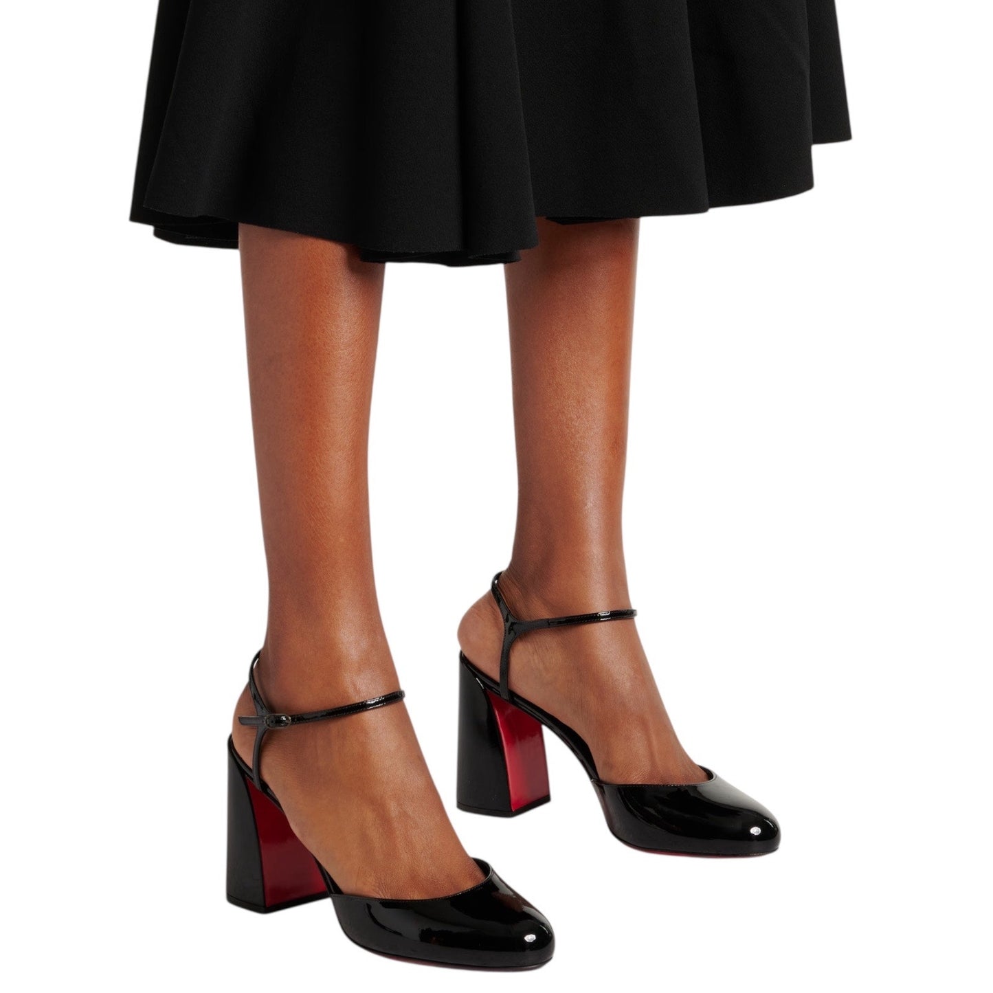 Christian Louboutin Jane 85 Patent Leather Pump Ankle Strap Black Size 40