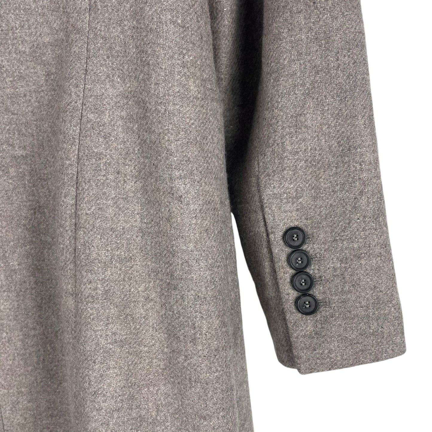 Zara Monteco Wool Blend Double Breasted Coat Ash Brown Size M