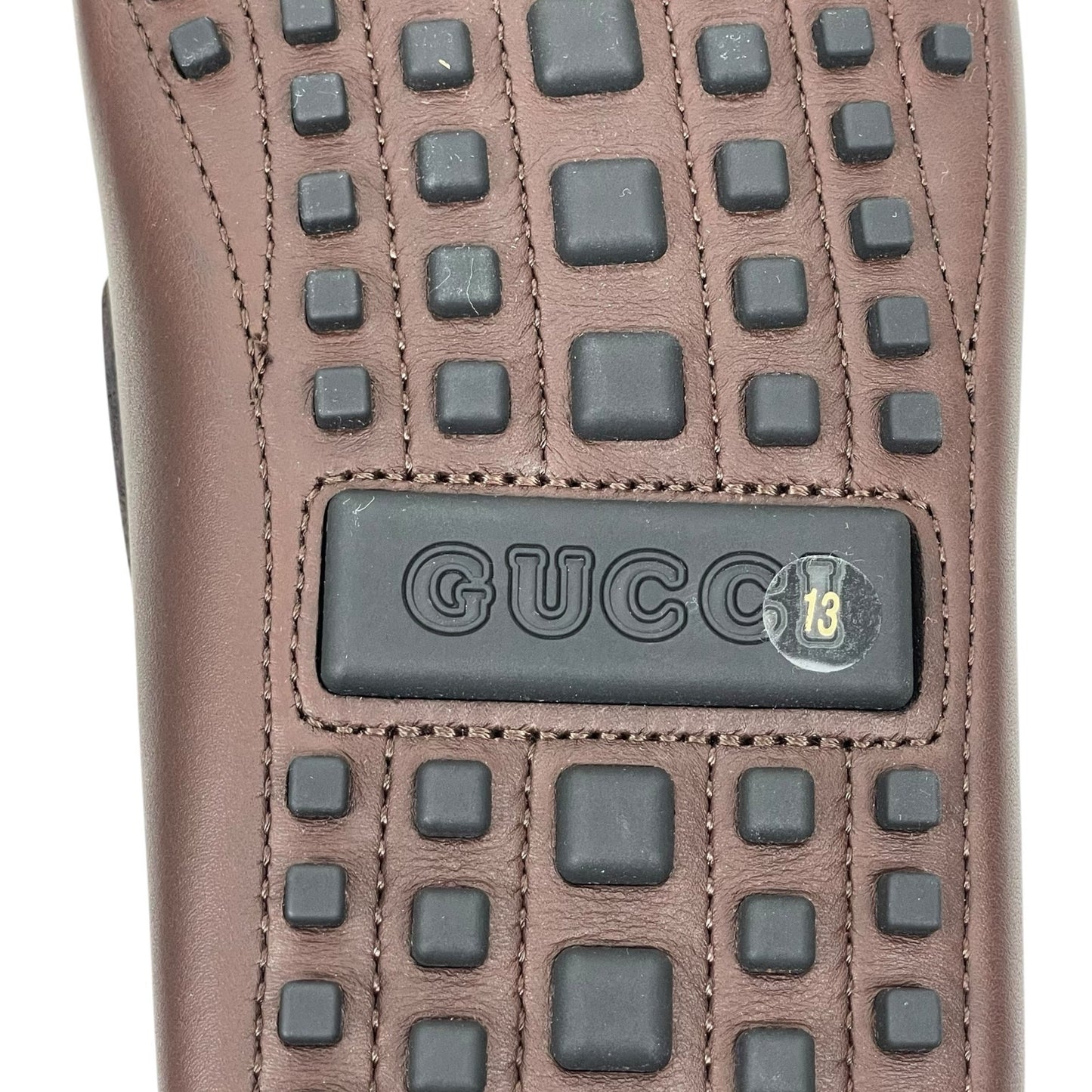 Gucci Ayrton Web GG Logo Horsebit Leather Driver Loafer Brown Size 13