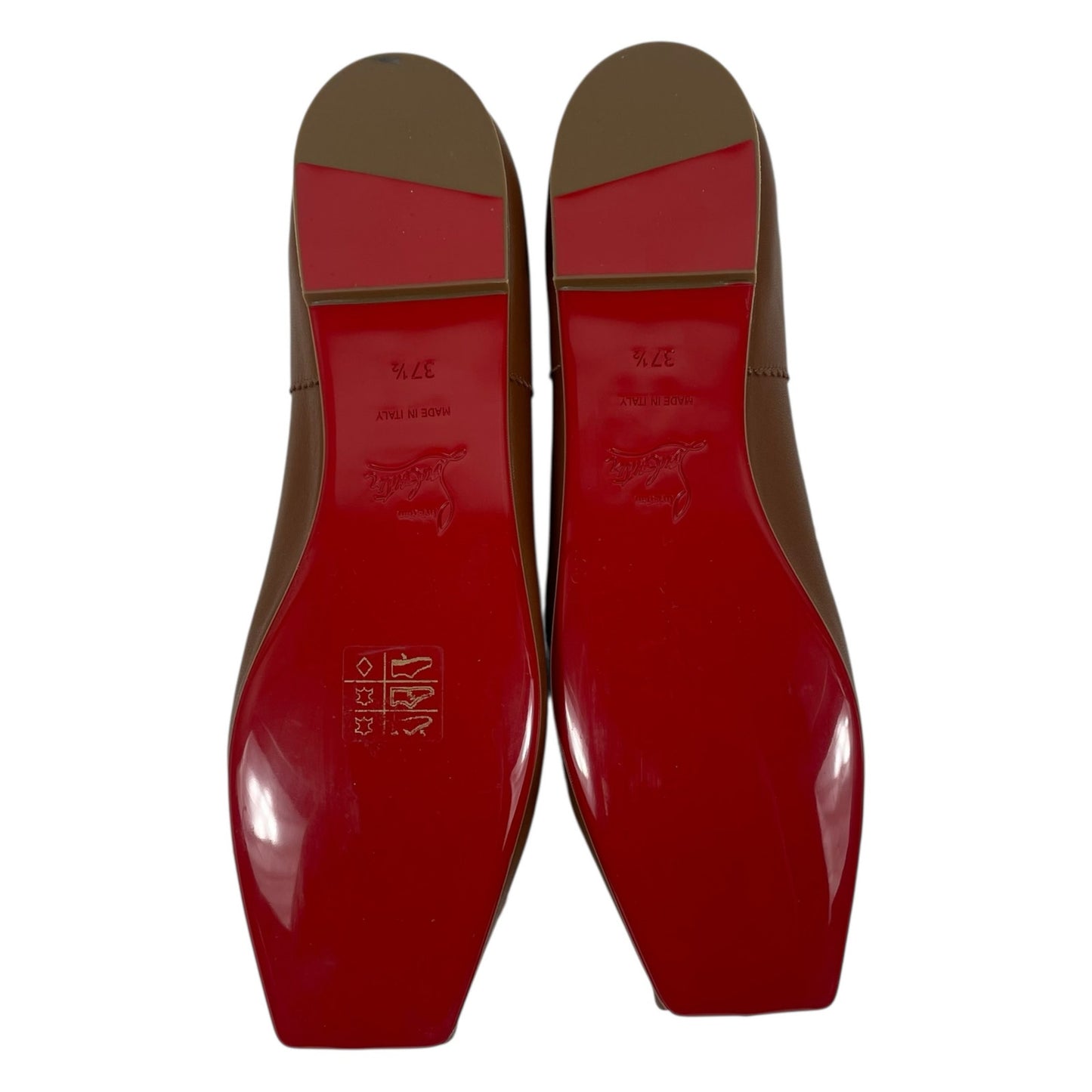 Christian Louboutin Mamadrague Leather Ballet Flat Brown Women Size 37.5