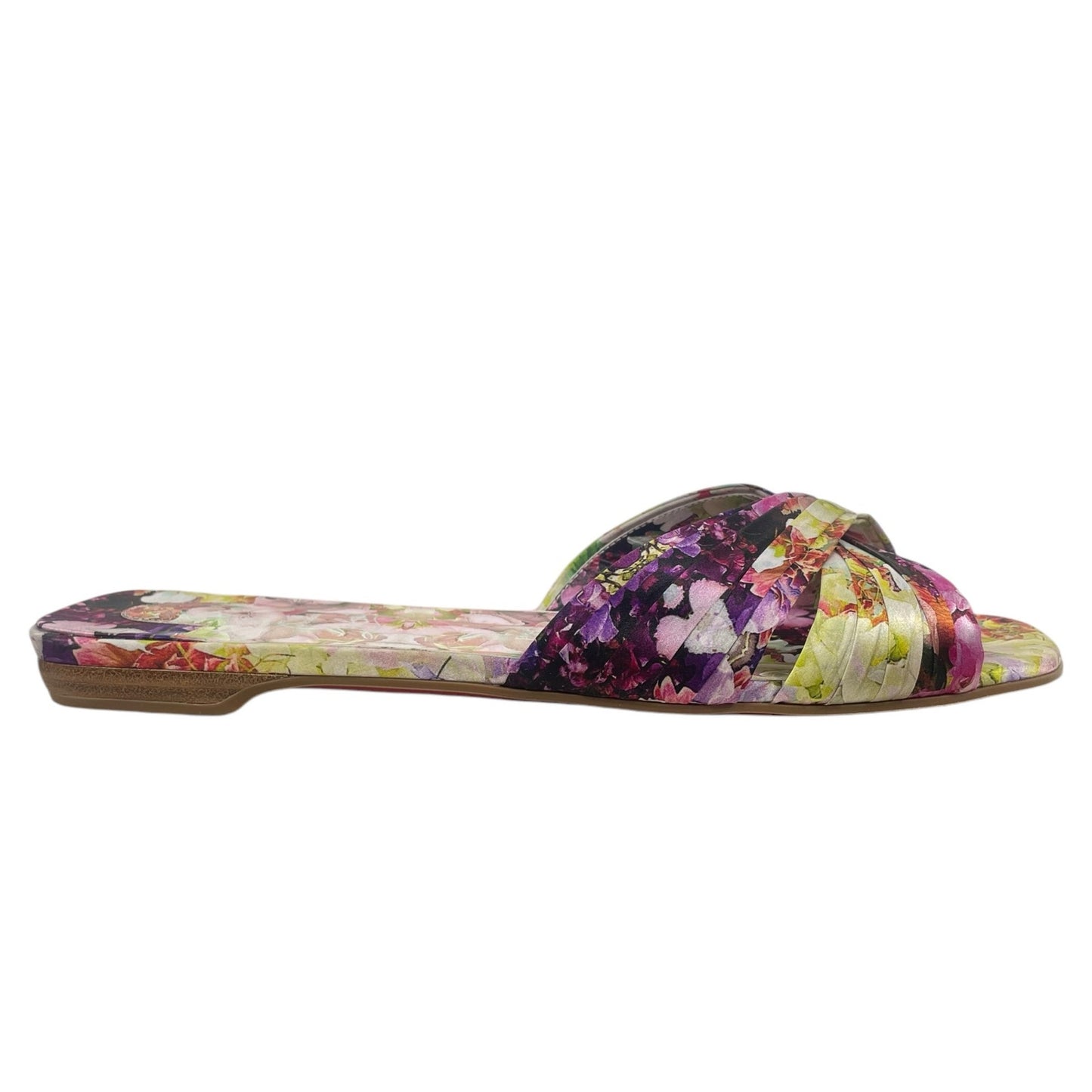Christian Louboutin Nicol is Back Floral Satin Flat Slide Size 40