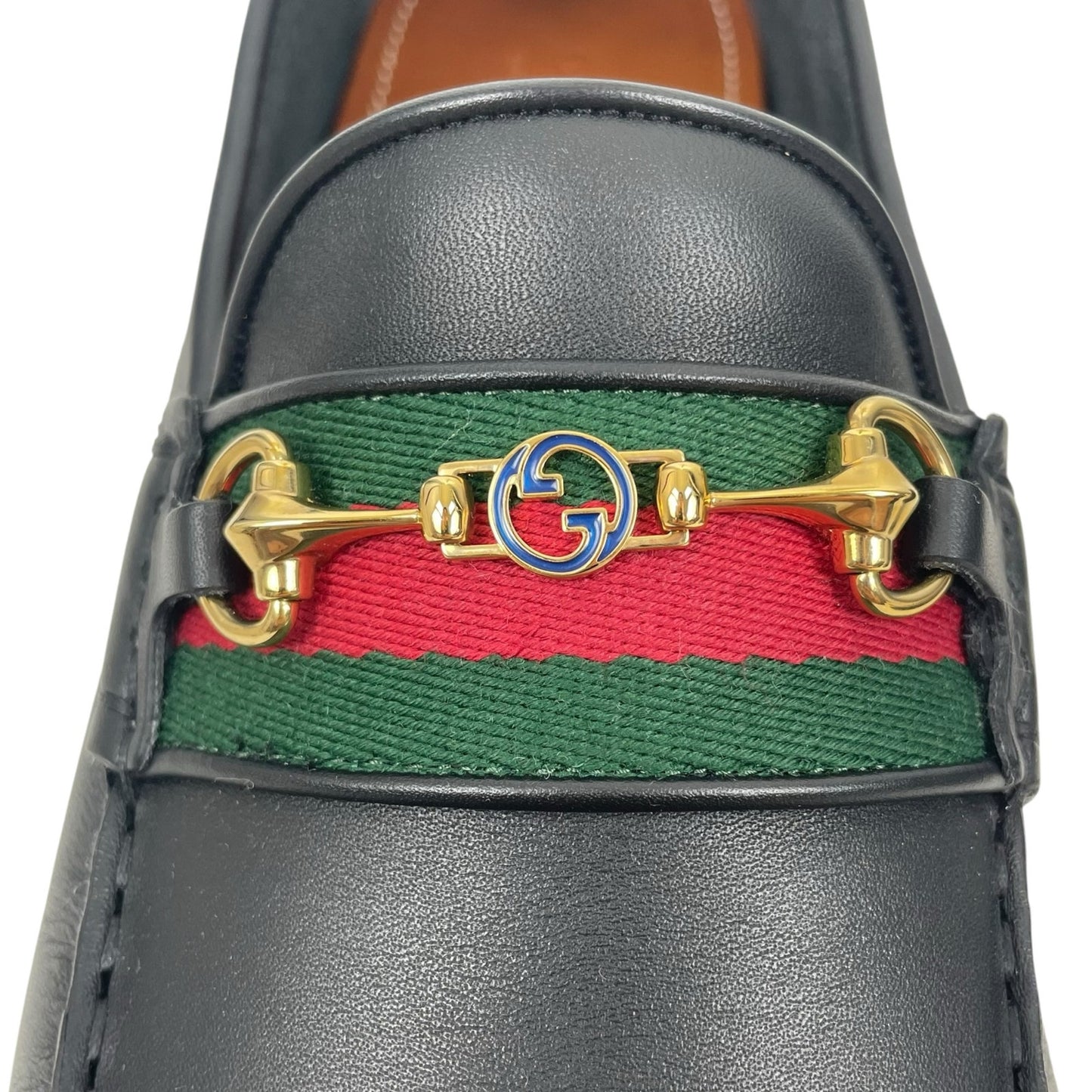 Gucci Ayrton Web GG Logo Horsebit Leather Driver Loafer Black Size 12.5