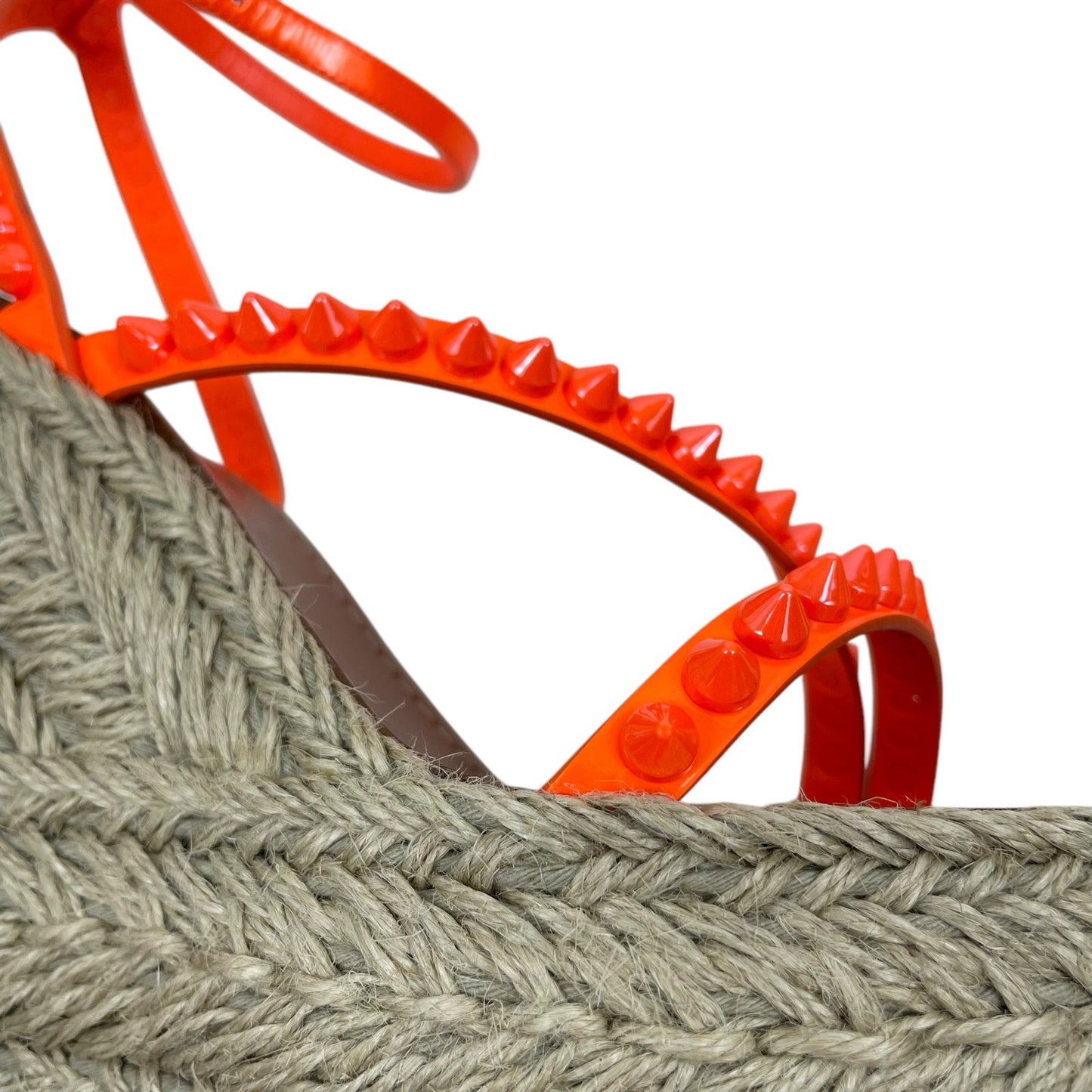 Christian Louboutin Mafaldina Zeppa 120 Wedge Sandal Orange Size 40