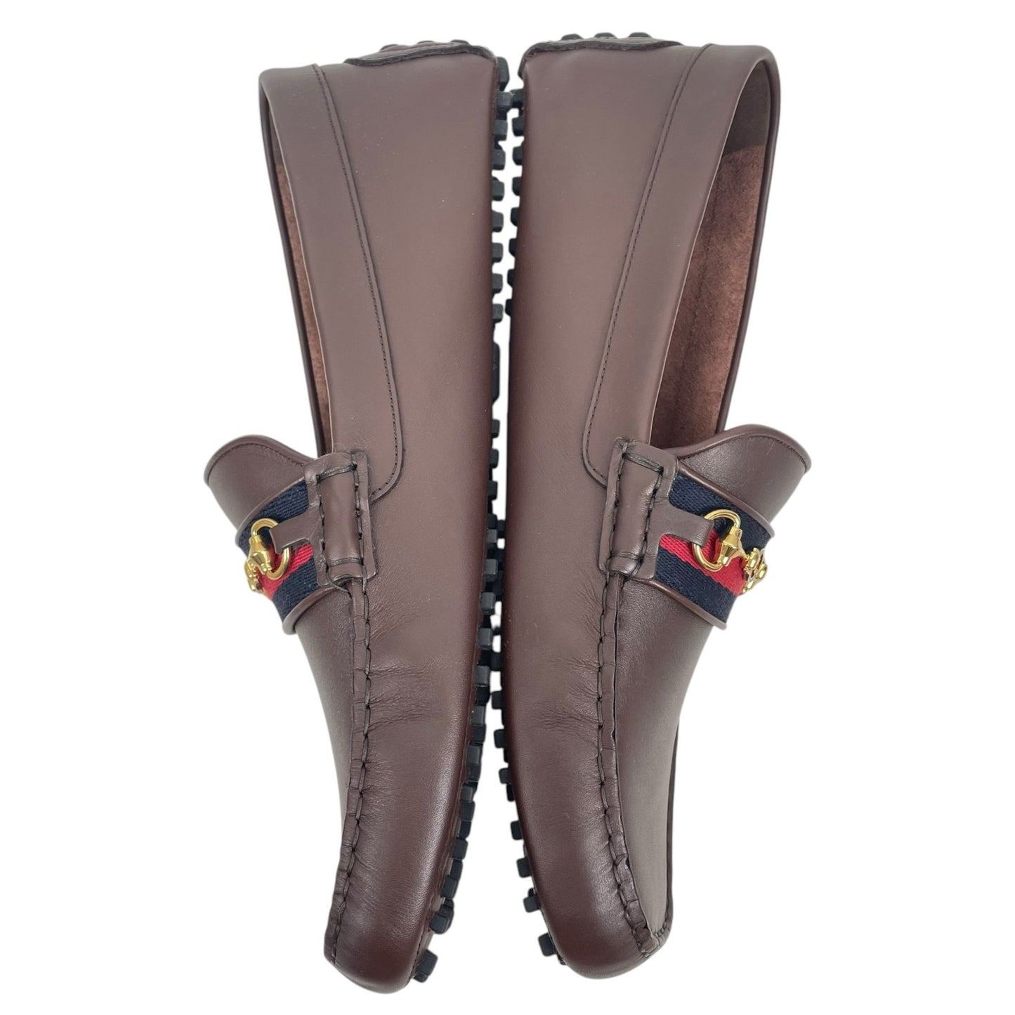 Gucci Ayrton Web GG Logo Horsebit Leather Driver Loafer Brown Size 13