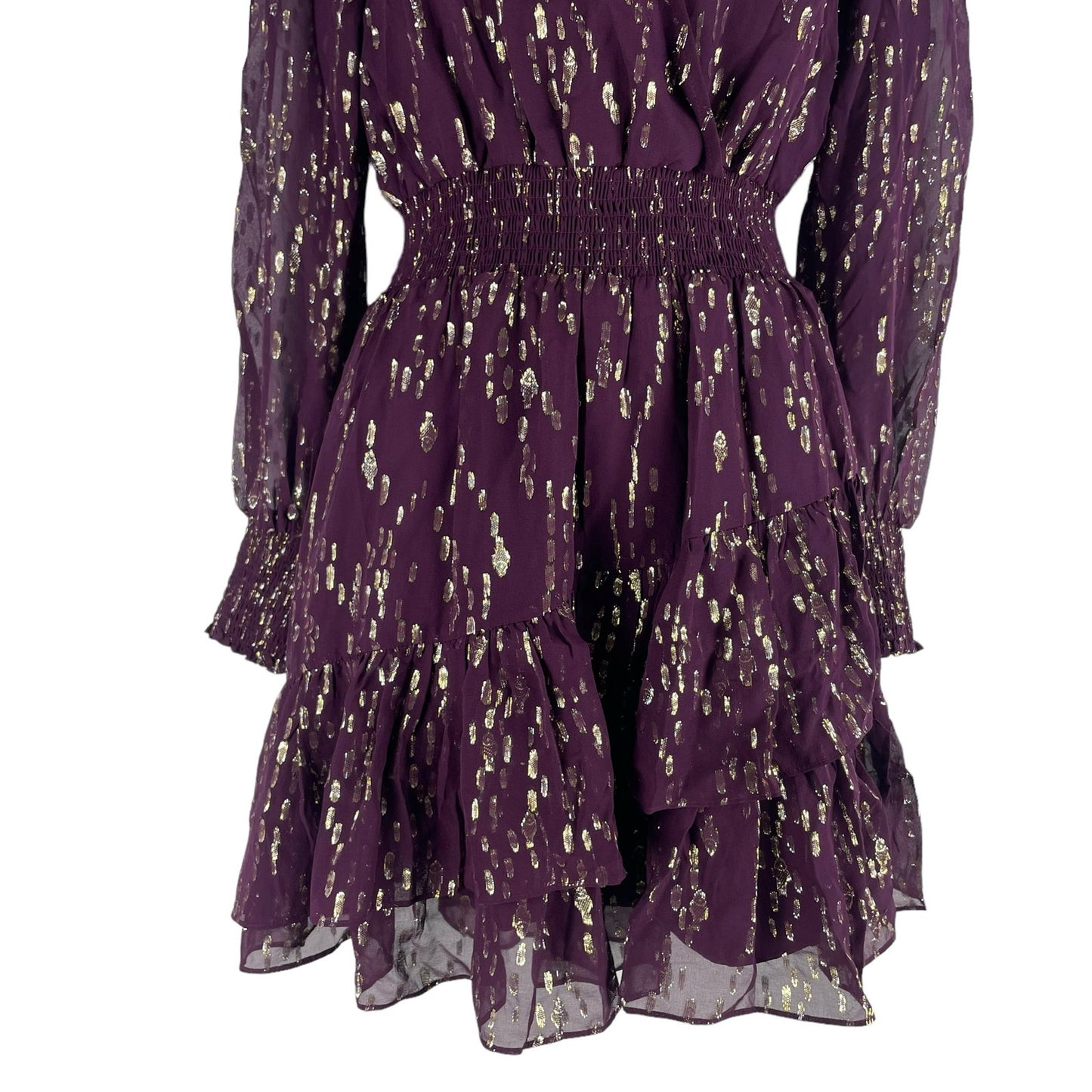 Lilly Pulitzer Cristiana Silk Dress Long Sleeve Cherry Red Gold Size 0