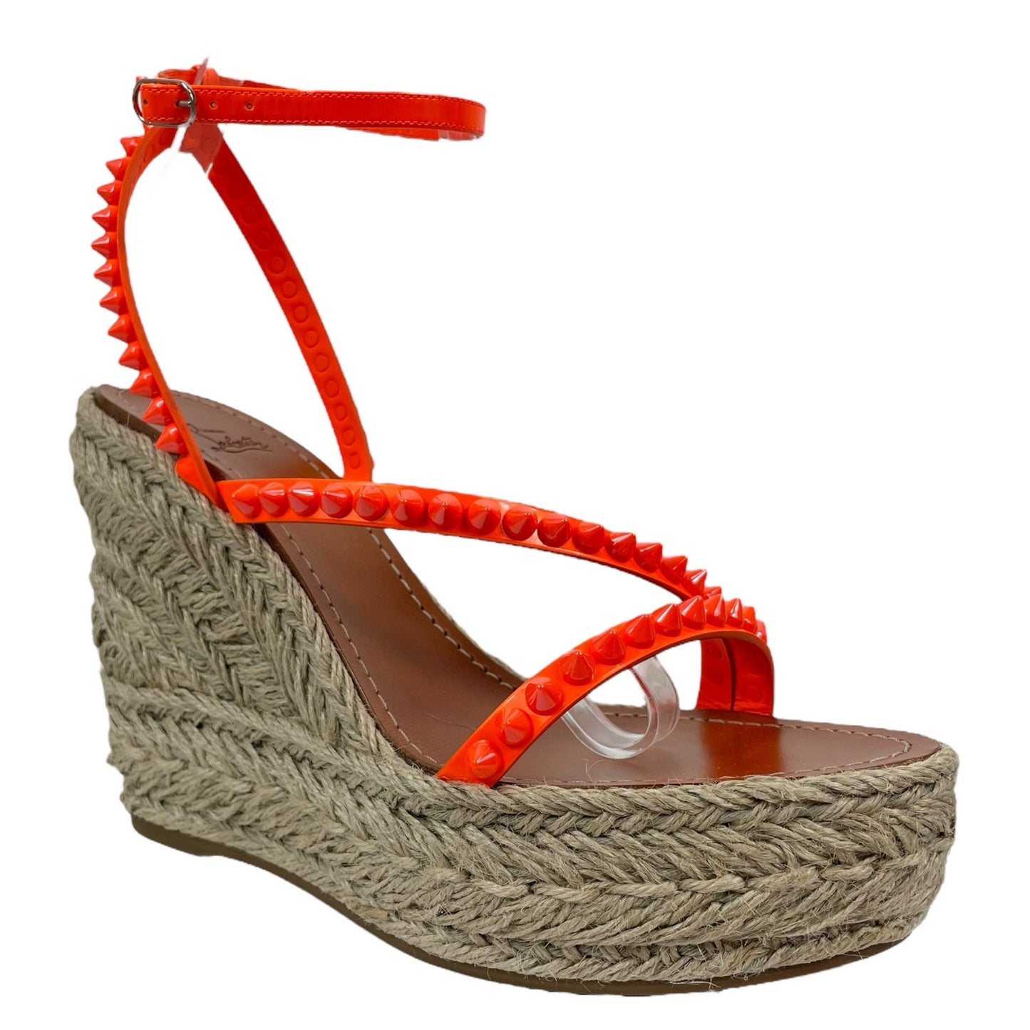 Christian Louboutin Mafaldina Zeppa 120 Wedge Sandal Orange Size 40