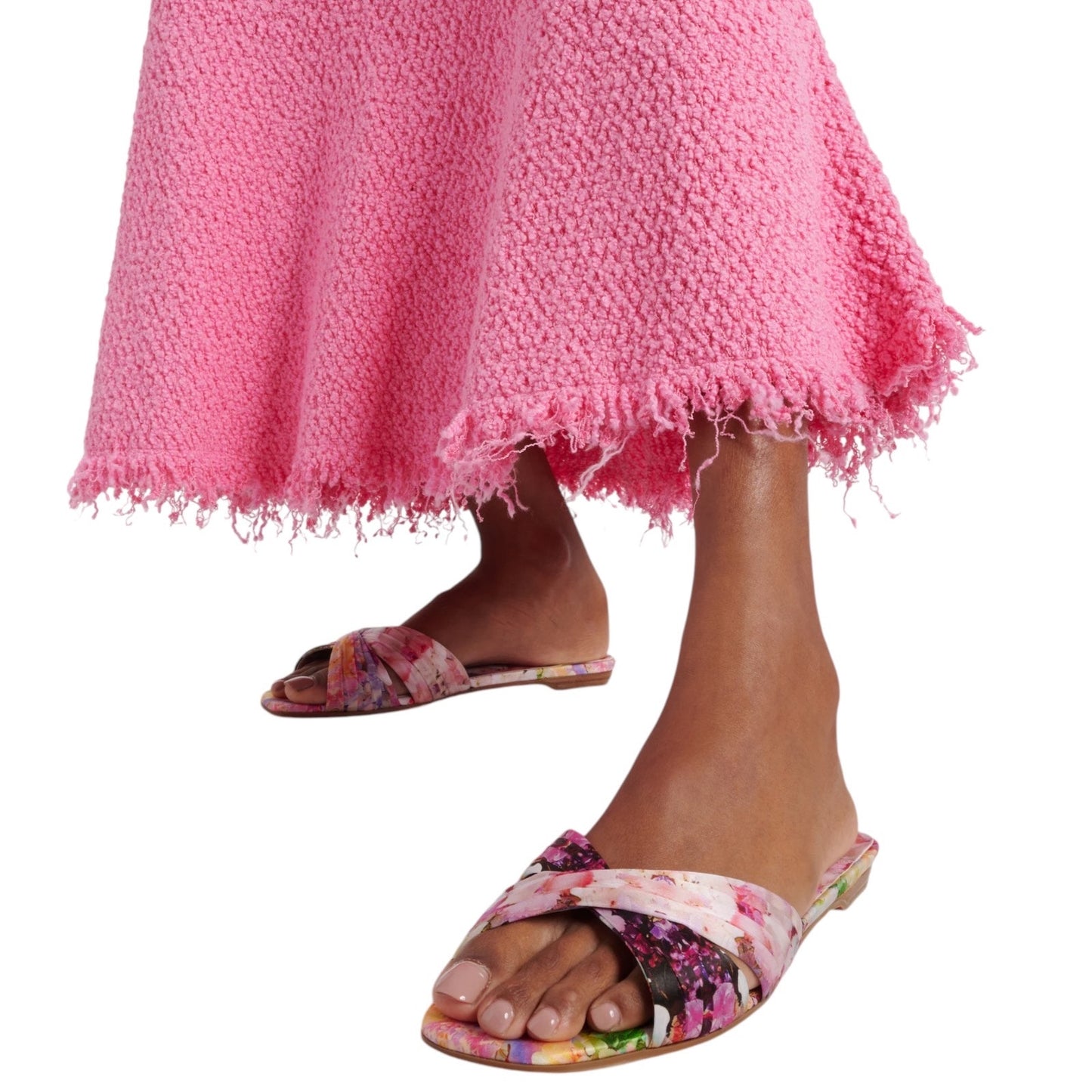 Christian Louboutin Nicol is Back Floral Satin Flat Slide Size 40