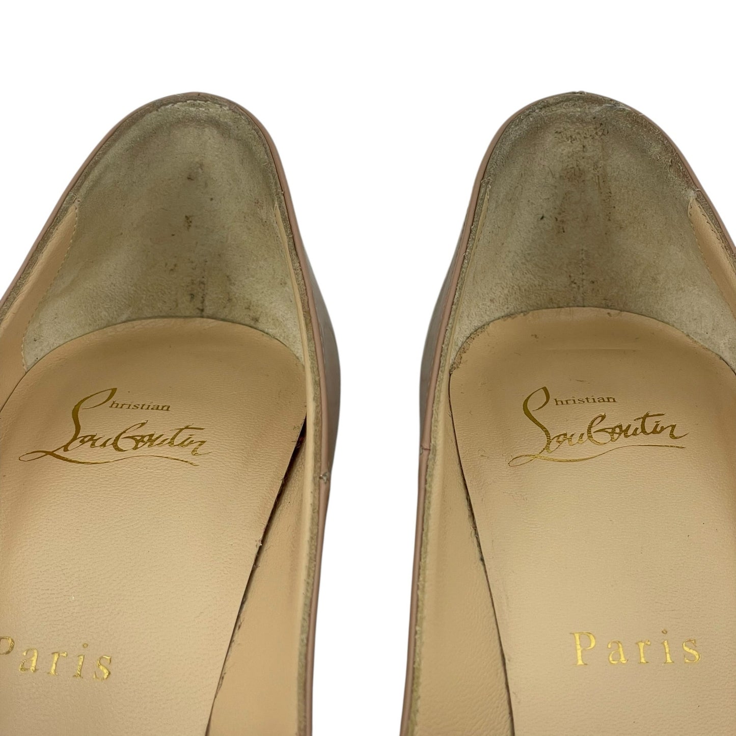 Christian Louboutin So Kate 120mm Patent Leather Pumps Beige Size 37.5