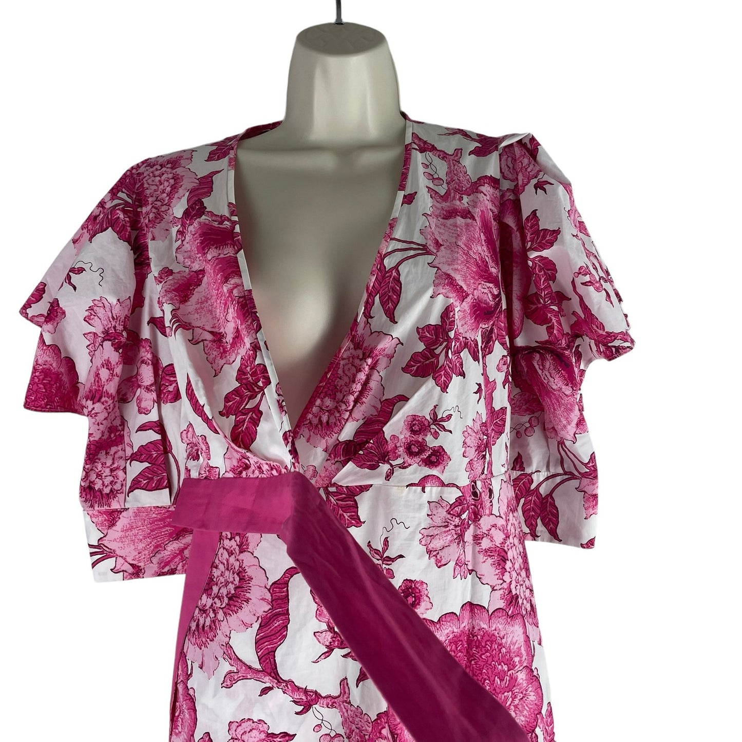 Diane von Furstenberg Annabeth Dress Willow Floral Ivory Pink DVF Size 6