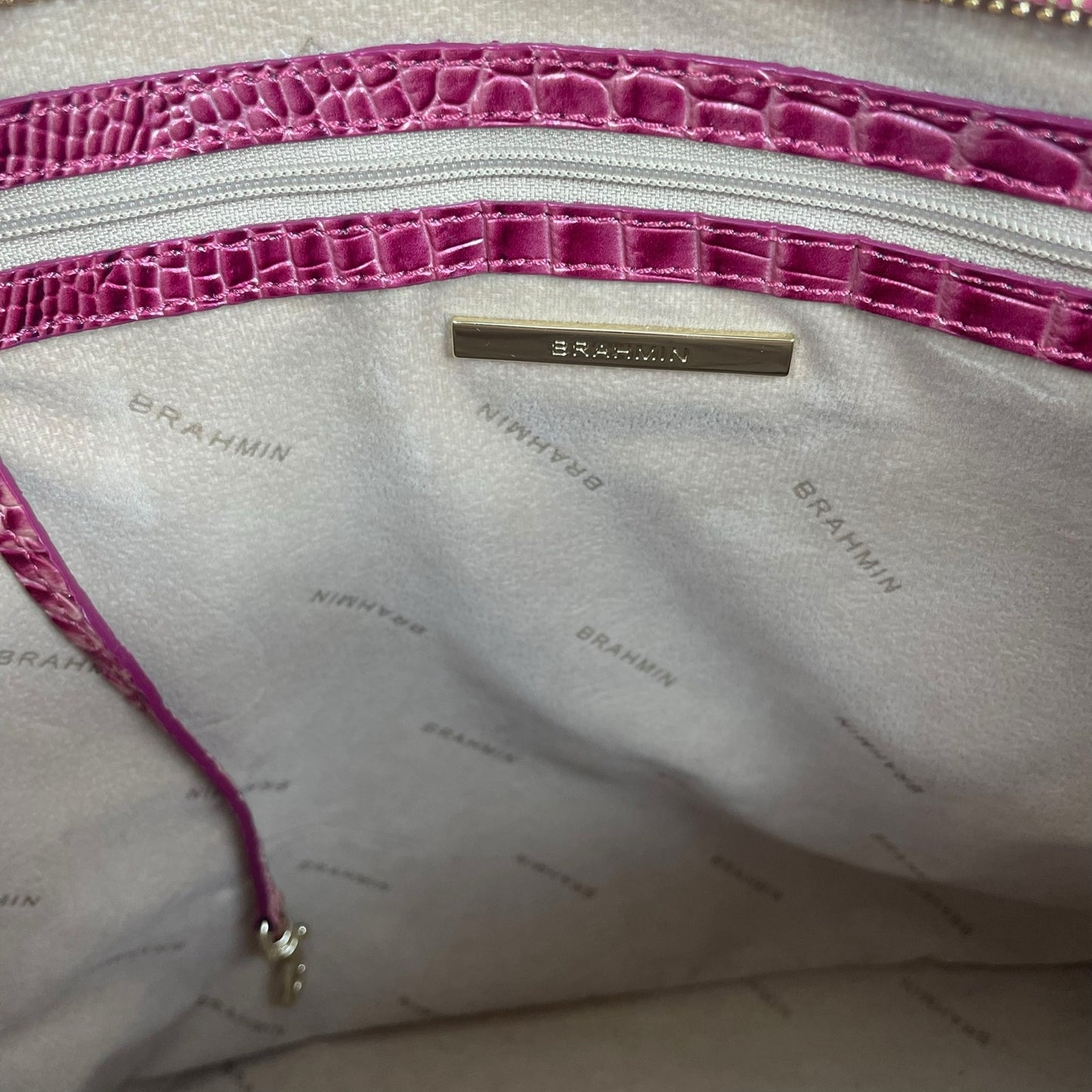 Brahmin Asher Tote Bag Shoulder Bag Magenta Ombre Melbourne Leather Pink