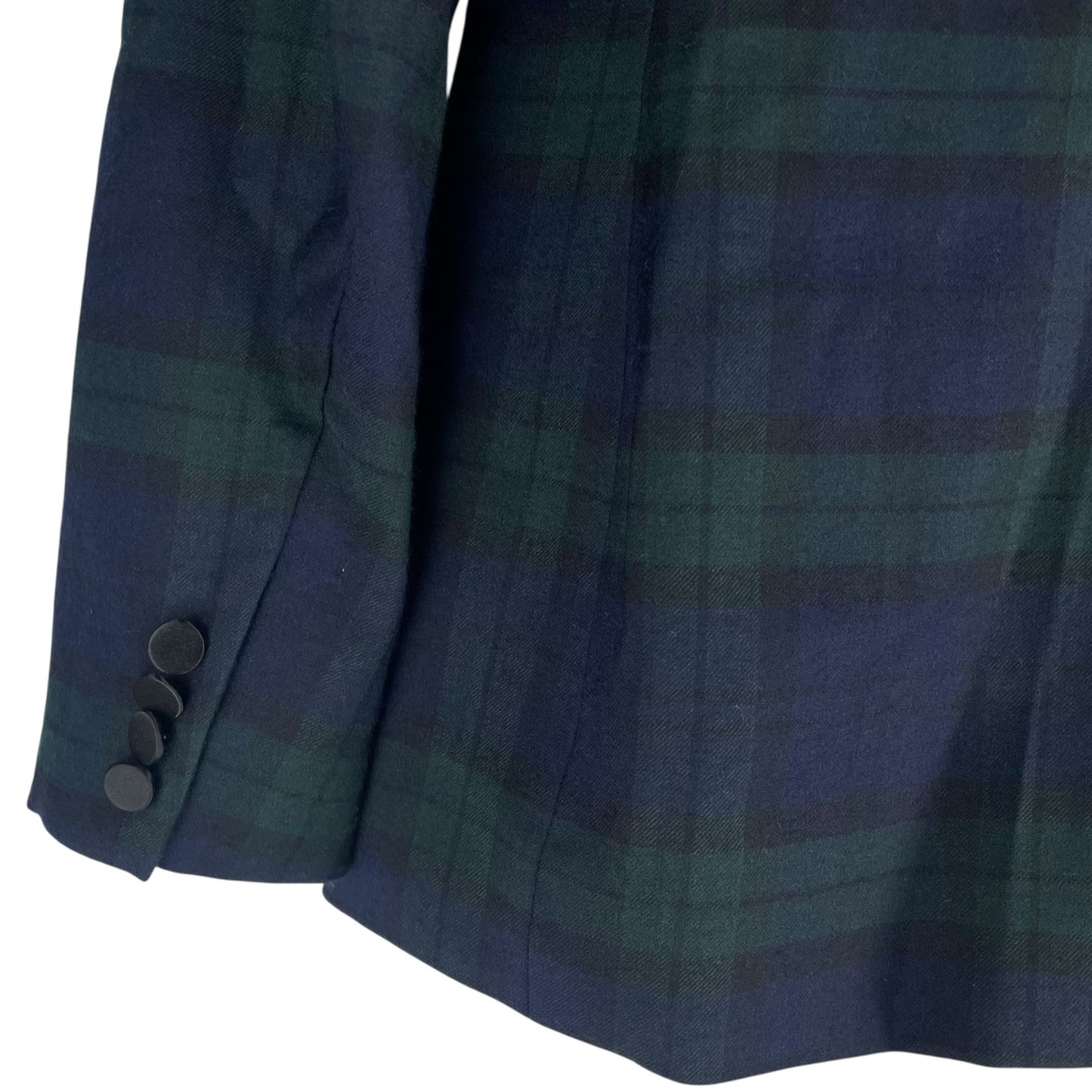Lauren Ralph Lauren Plaid Double Breasted Satin Trim Blazer Size 2