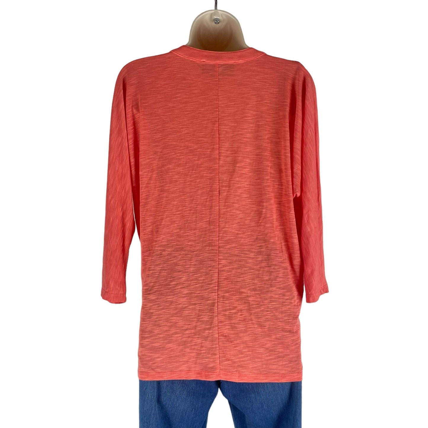 Sunday in Brooklyn 3/4 Sleeve Tie Front Hem Top Hi Lo Coral Orange Size XS