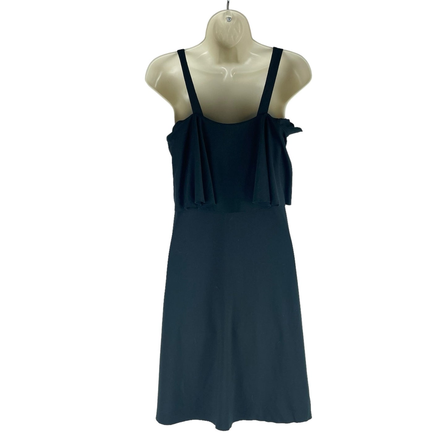 Maeve Cold Shoulder Flounce Mini Black Dress Size XS