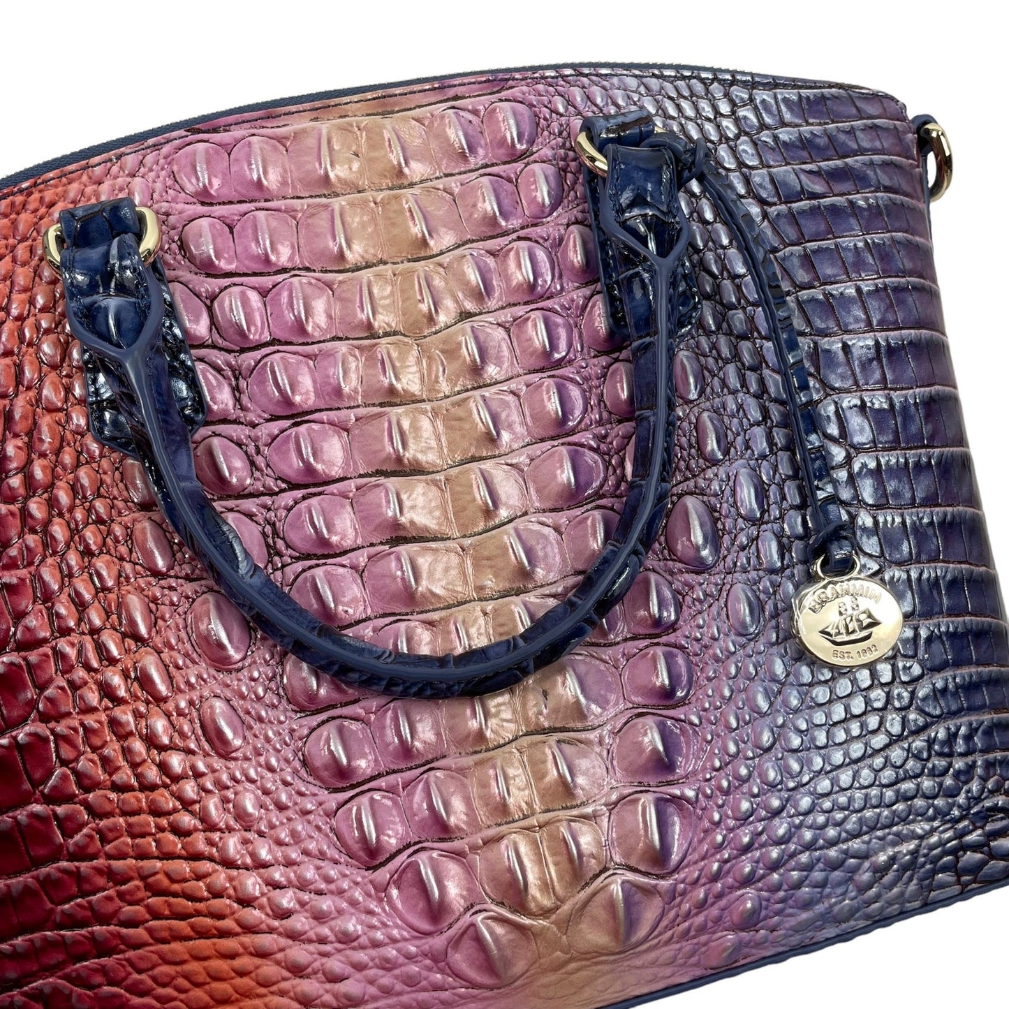 Brahmin Duxbury Satchel Bag Dreamer Ombre Melbourne Rainbow Leather
