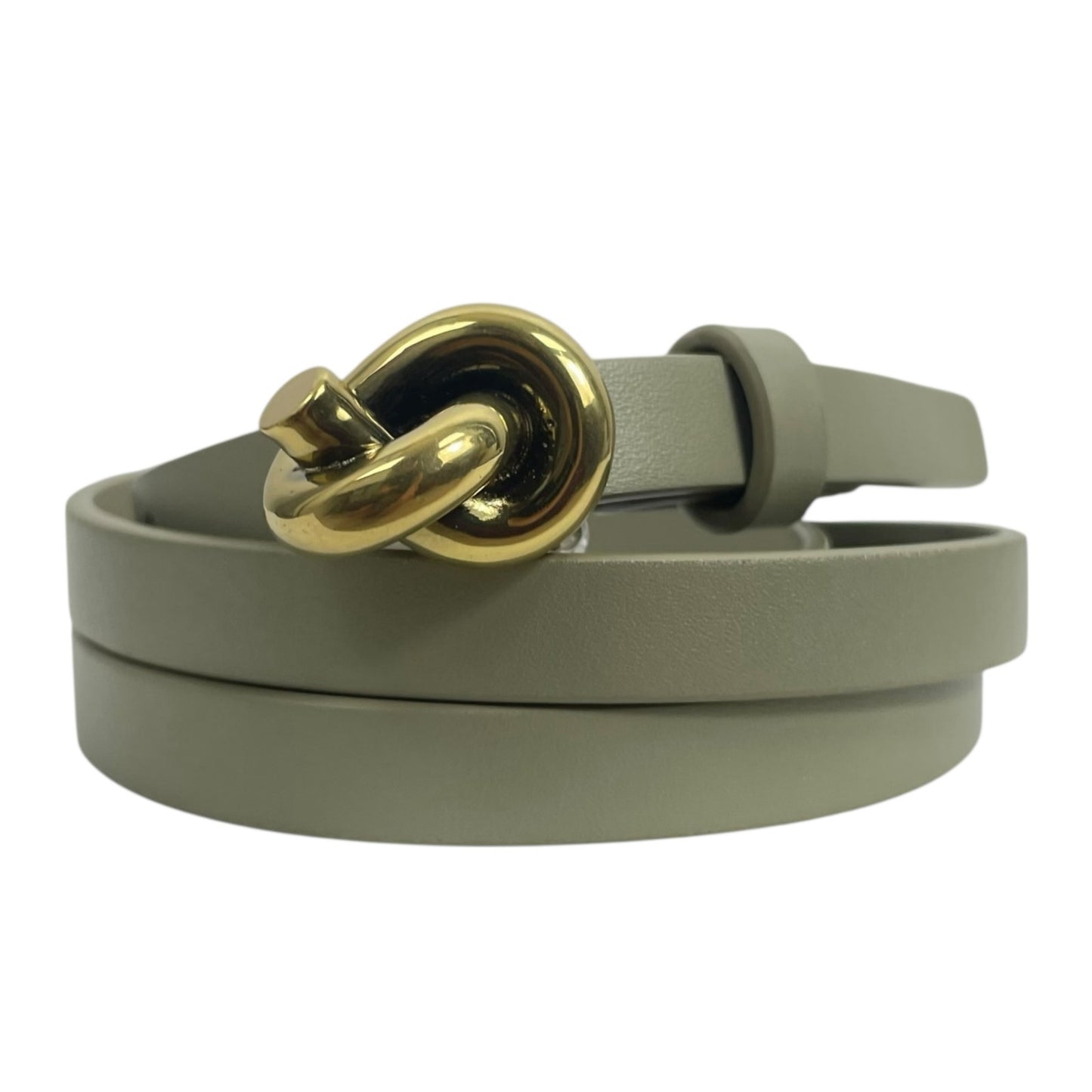 Bottega Veneta Knot Buckle Leather Belt Travertine Green Size 95cm/38