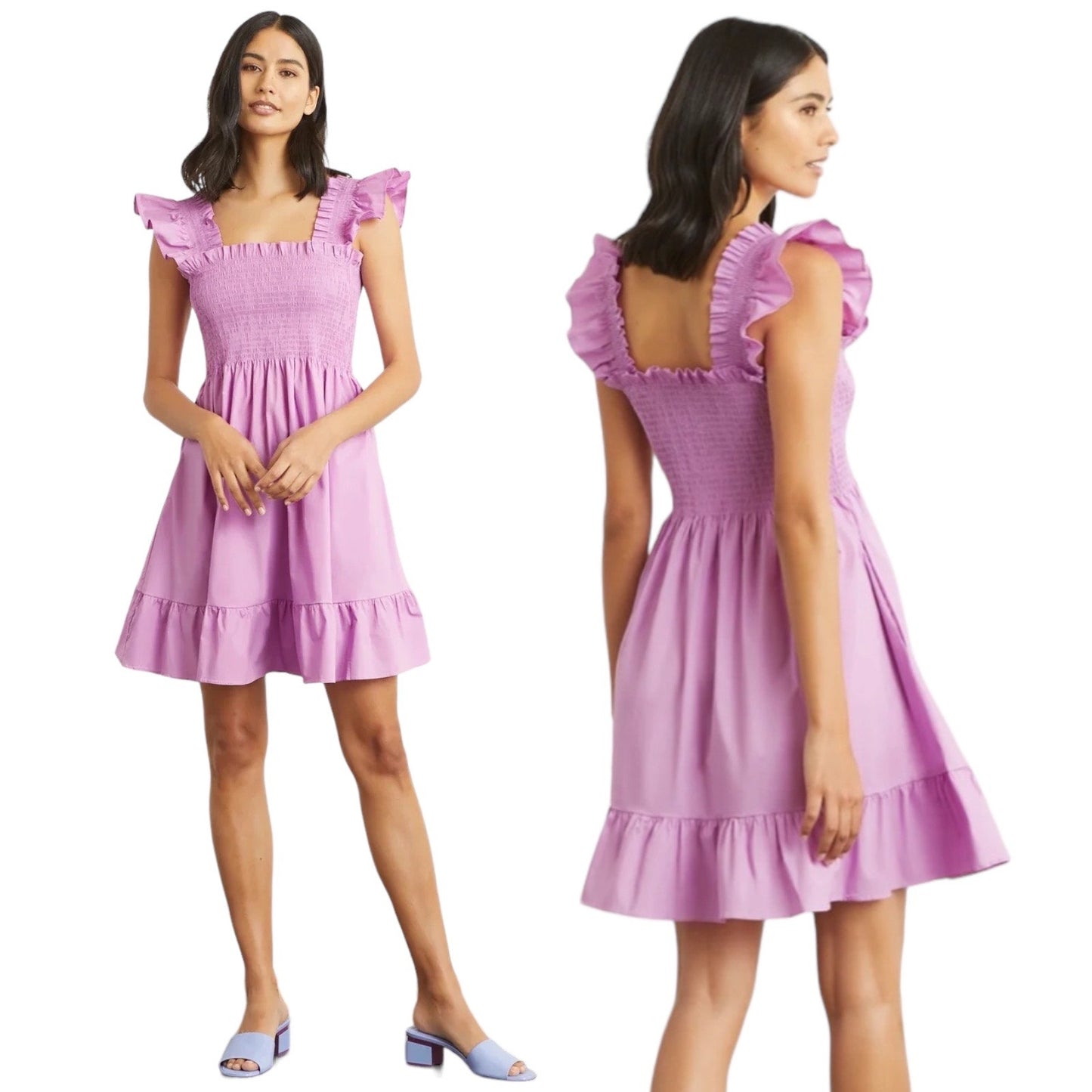 Hill House Home The Elizabeth Nap Dress Mini Dress Lilac Sky Size S