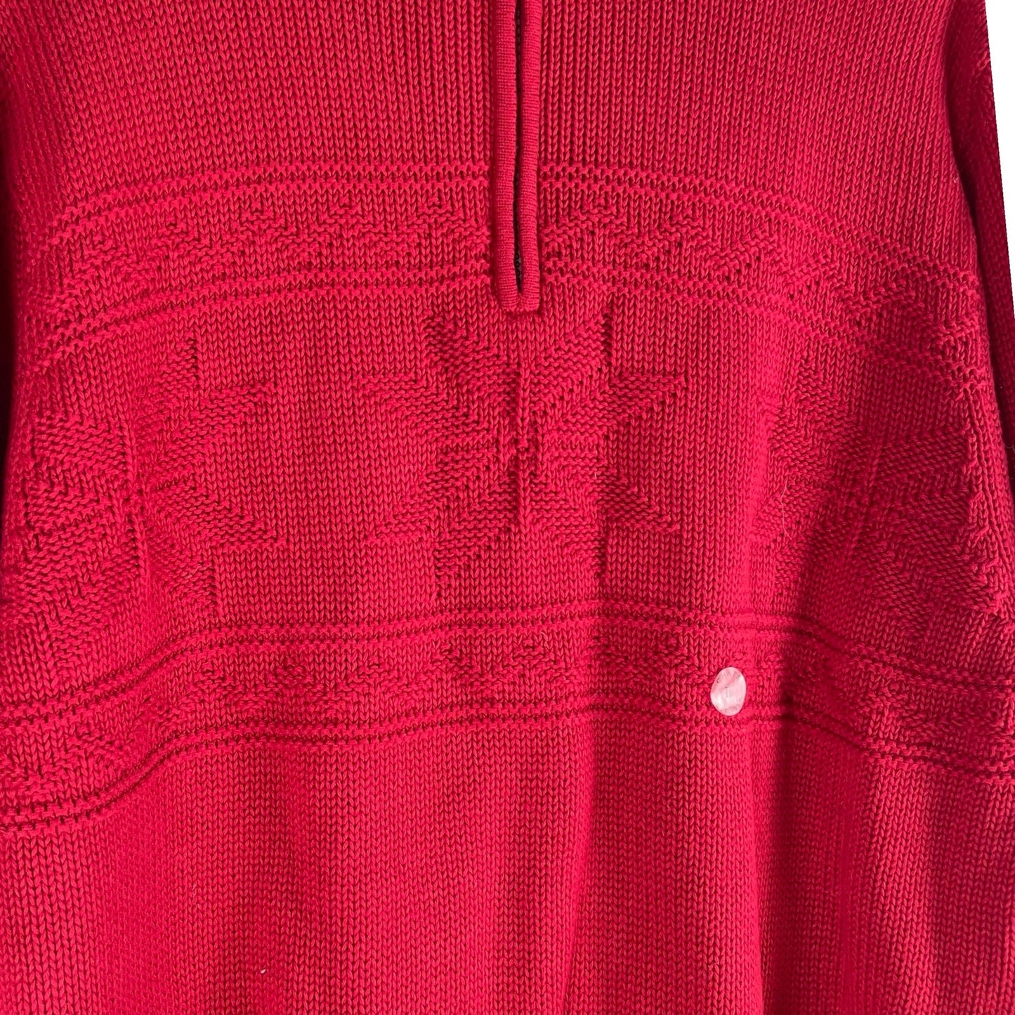 Chaps 1/4 Zip Lodge Snowflakes Pullover Sweater Cabin Red Size L