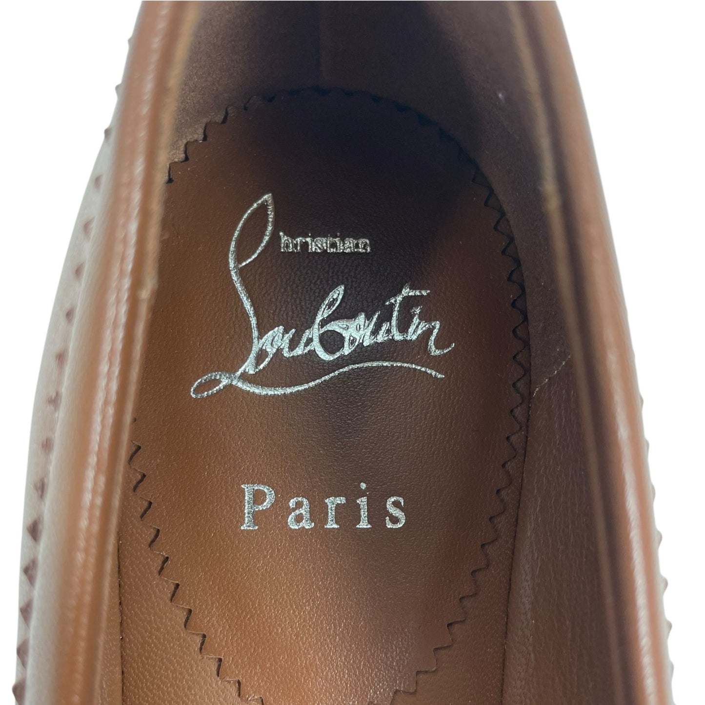 Christian Louboutin Mamadrague Leather Ballet Flat Brown Women Size 37.5