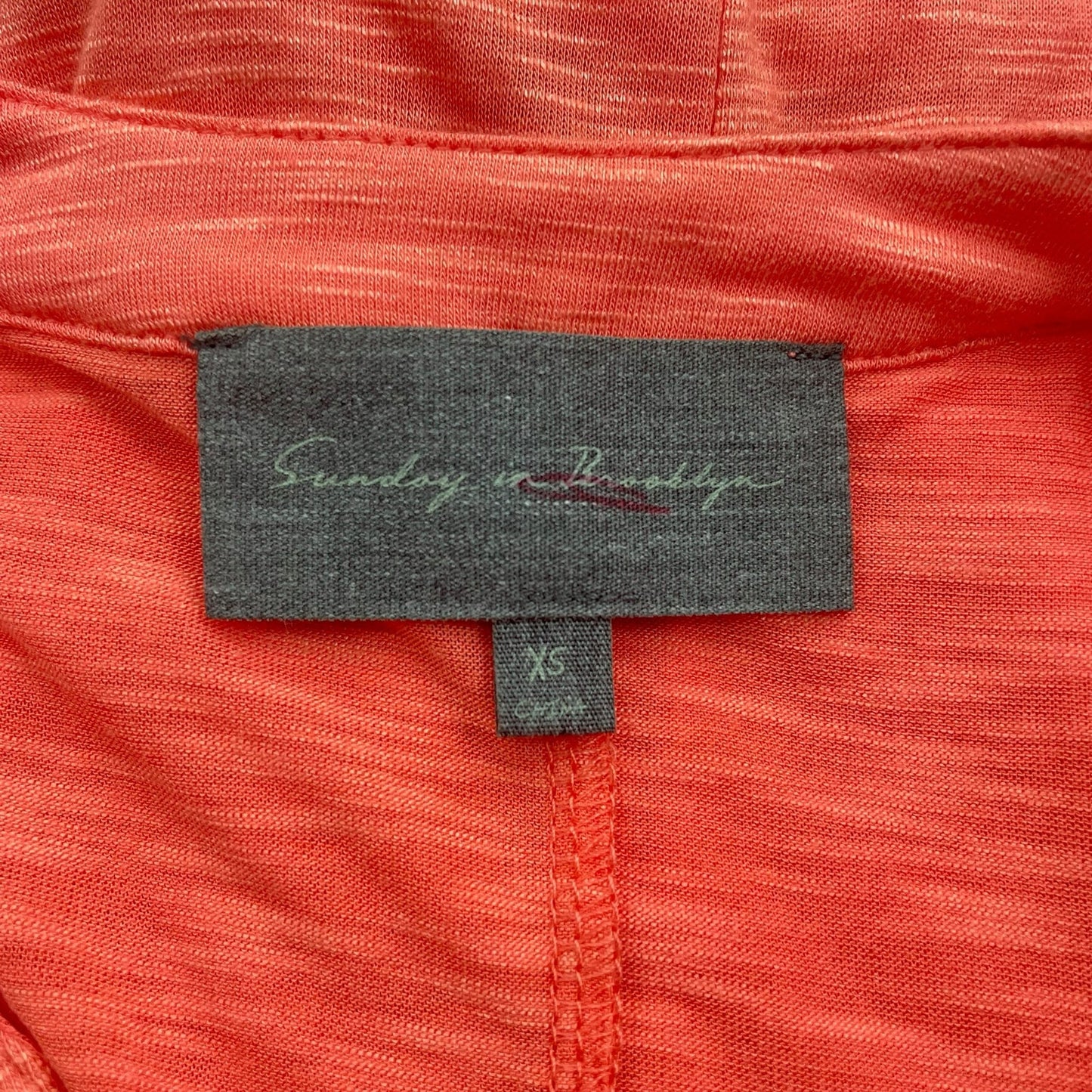 Sunday in Brooklyn 3/4 Sleeve Tie Front Hem Top Hi Lo Coral Orange Size XS