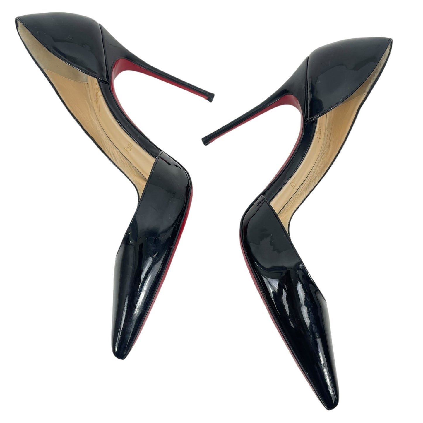 Christian Louboutin Iriza 100 d'Orsay Patent Leather Pump Black Size 37.5