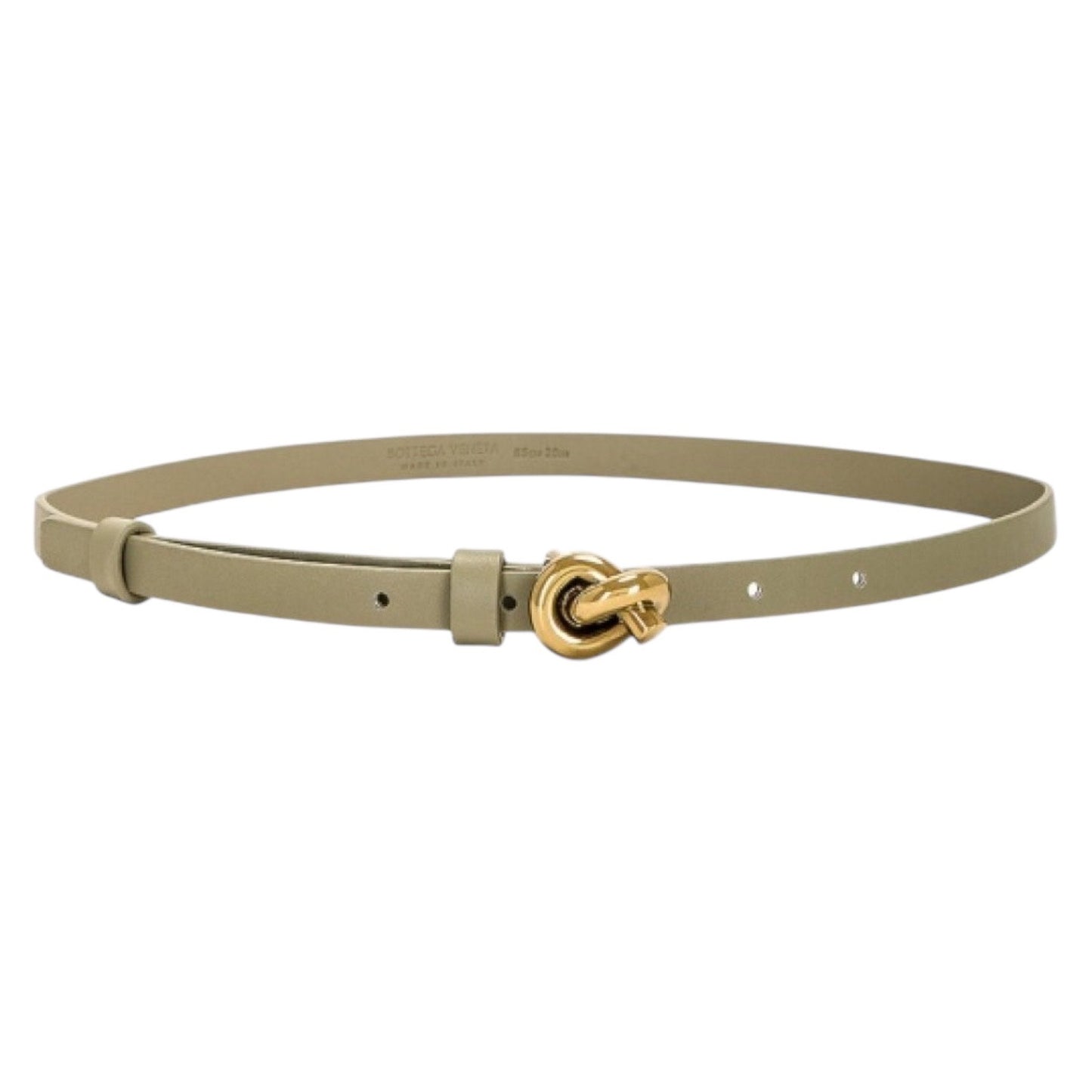 Bottega Veneta Knot Buckle Leather Belt Travertine Green Size 95cm/38