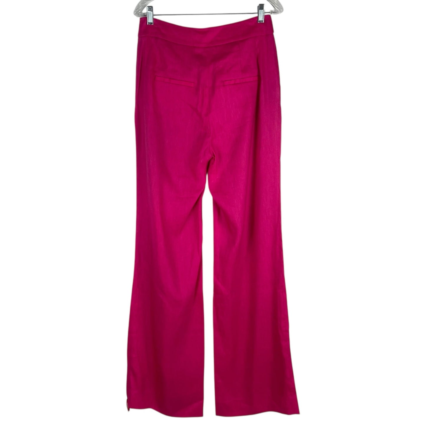 Veronica Beard Robinne Wide Leg Linen Blend Pants Fuchsia Pink Size 8