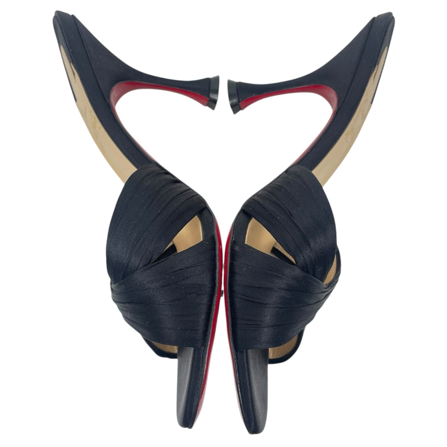 Christian Louboutin Nicol is Back 85 Crepe Satin Mule Sandal Size 37.5