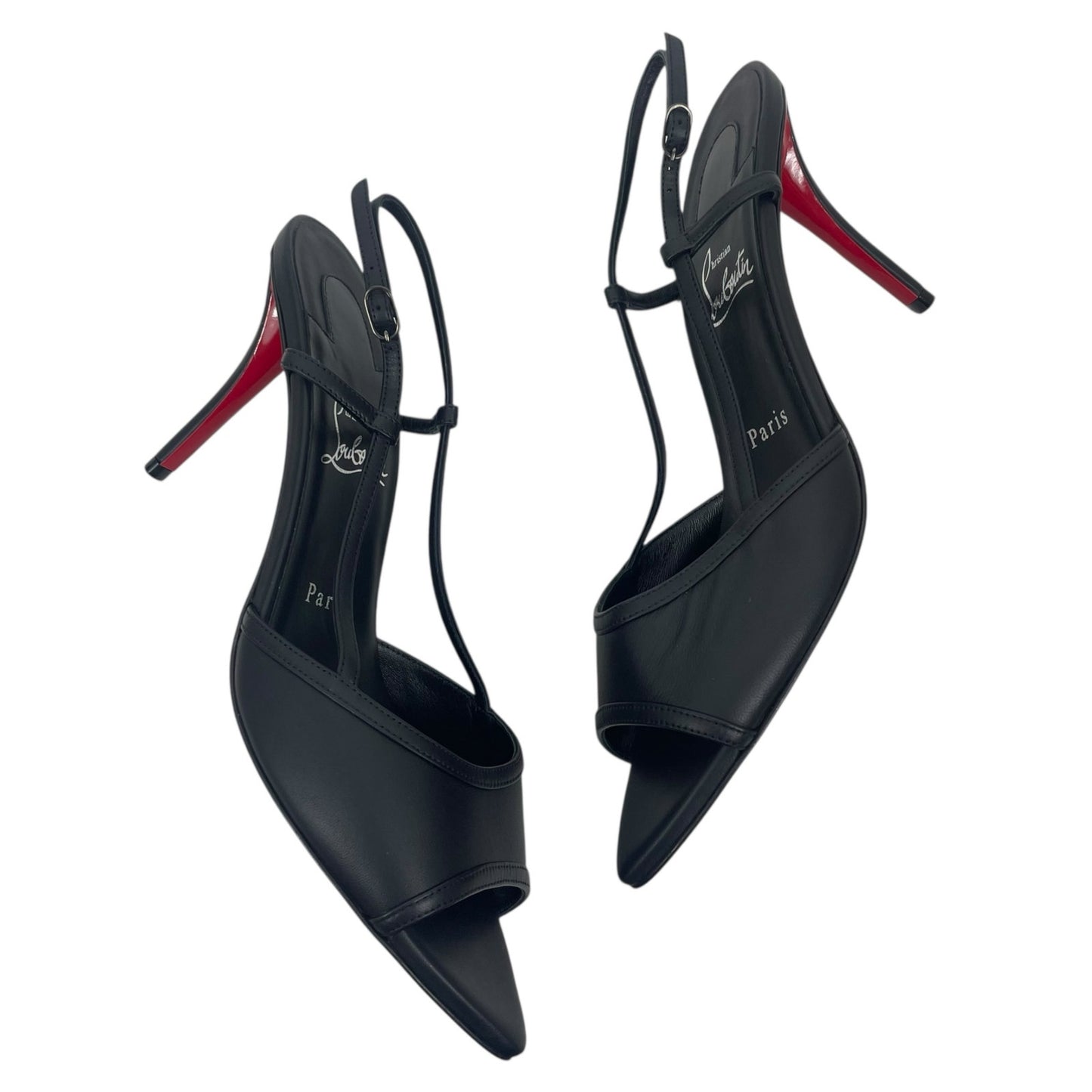 Christian Louboutin Miss Z Open Toe Slingback Sandal Black Size 39.5