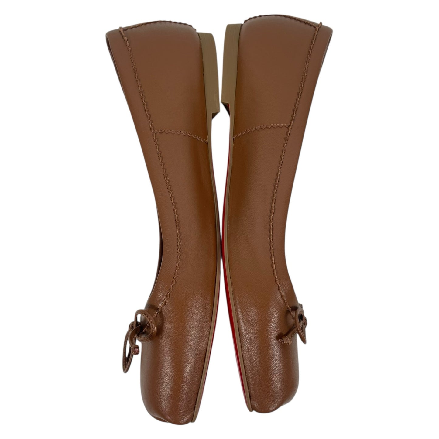 Christian Louboutin Mamadrague Leather Ballet Flat Brown Women Size 37.5