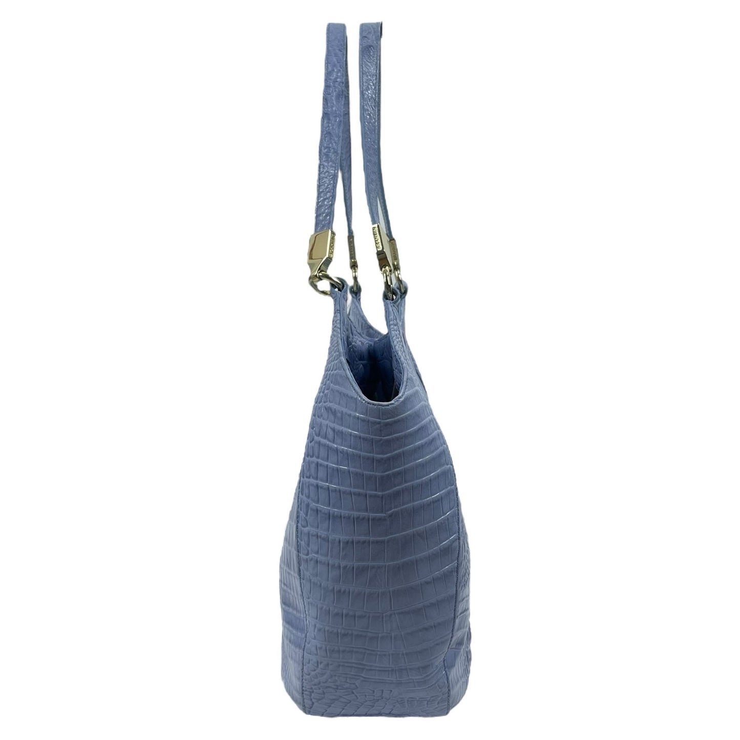 Brahmin Marianna Melbourne Leather Tote Bag Periwinkle Blue Croc Embossed