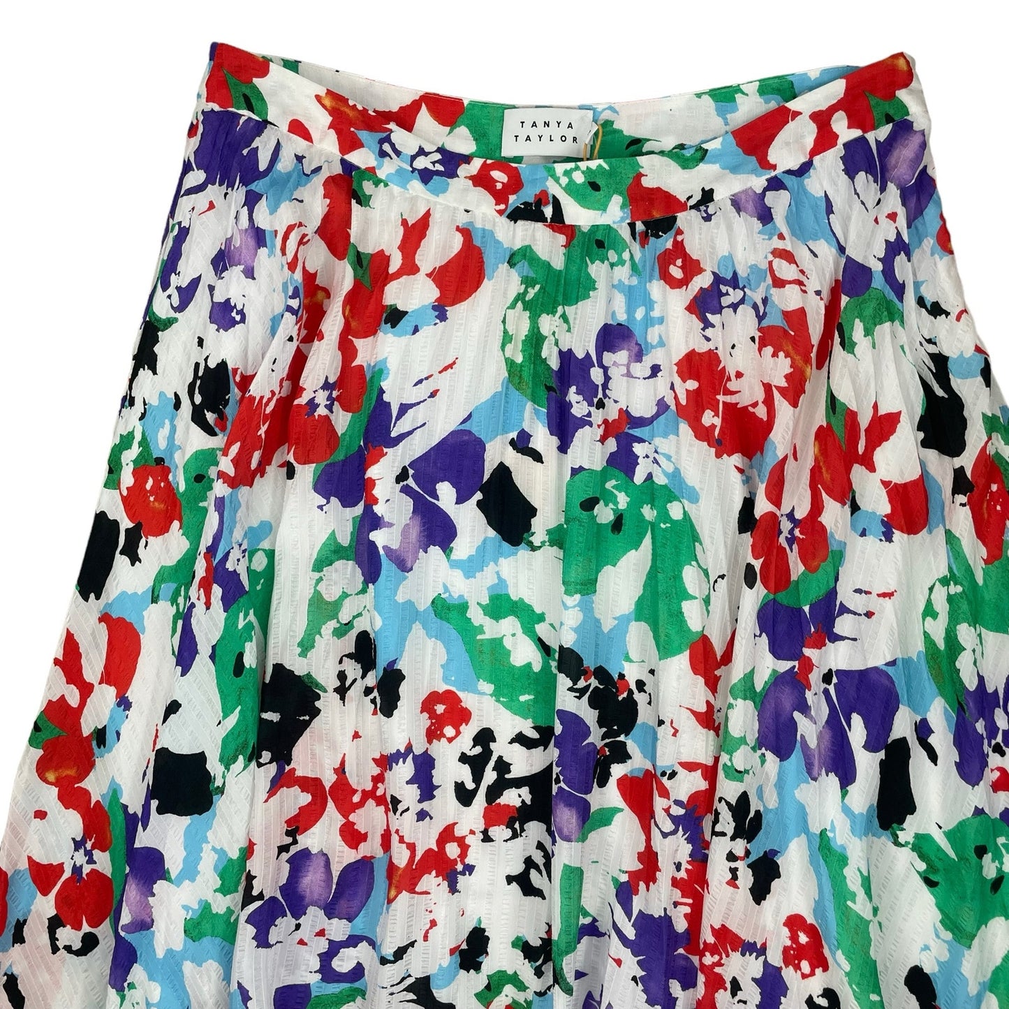 Tanya Taylor Jeana Silk Blend Pleated Midi Skirt Multi Color Size 12