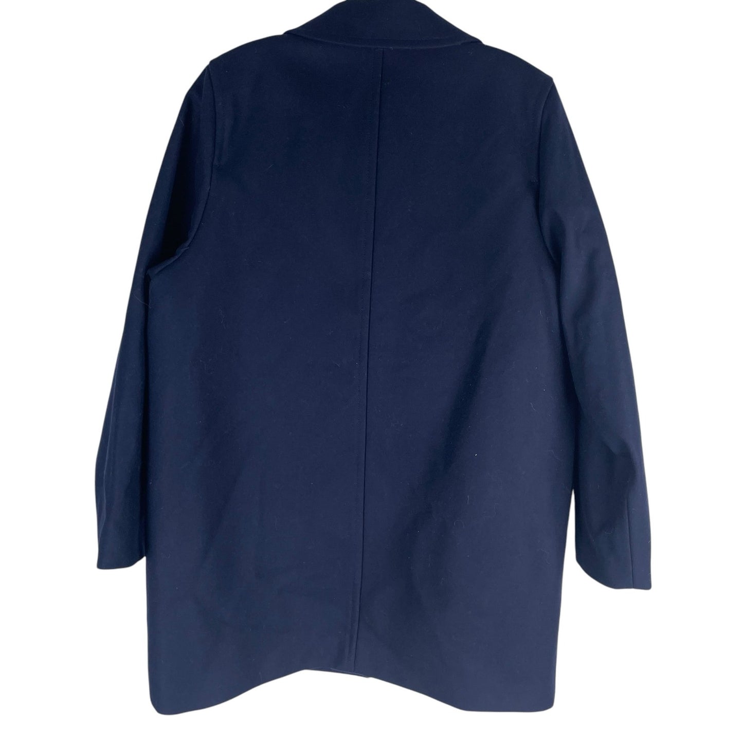 J. Crew Wool Blend Melton Boyfriend Coat One Button Navy Blue Size 12