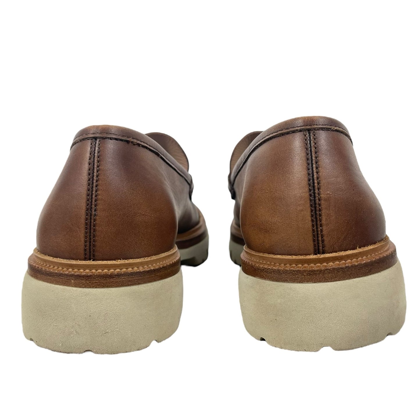 Salvatore Ferragamo Gancini Bit Lug Sole Leather Loafers Brown Size 8/ US 9