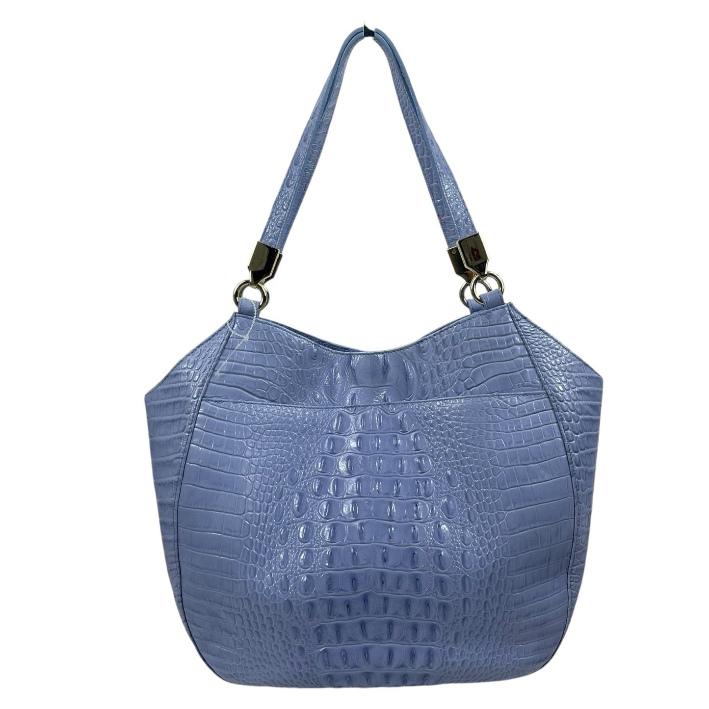 Brahmin Marianna Melbourne Leather Tote Bag Periwinkle Blue Croc Embossed