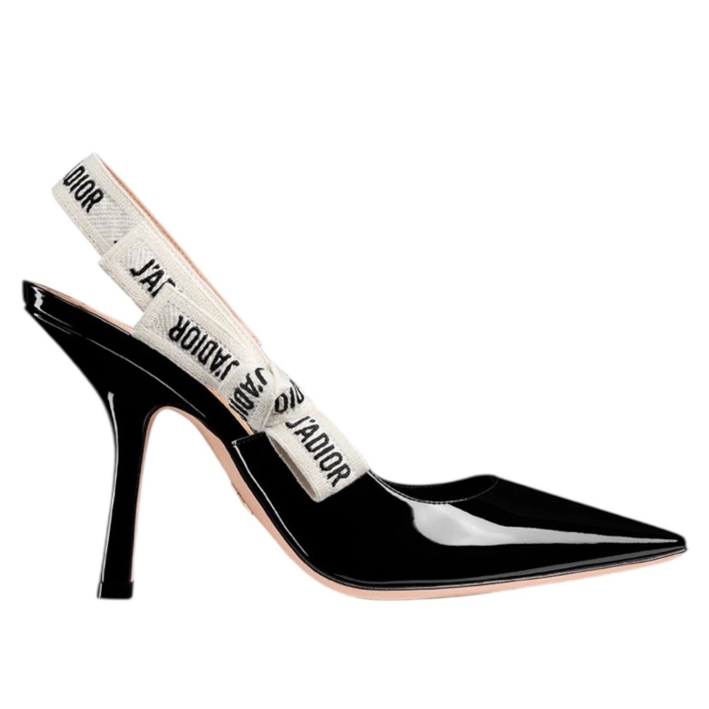 Christian Dior J'Adior 100 Slingback Pumps Patent Leather Black Size 39