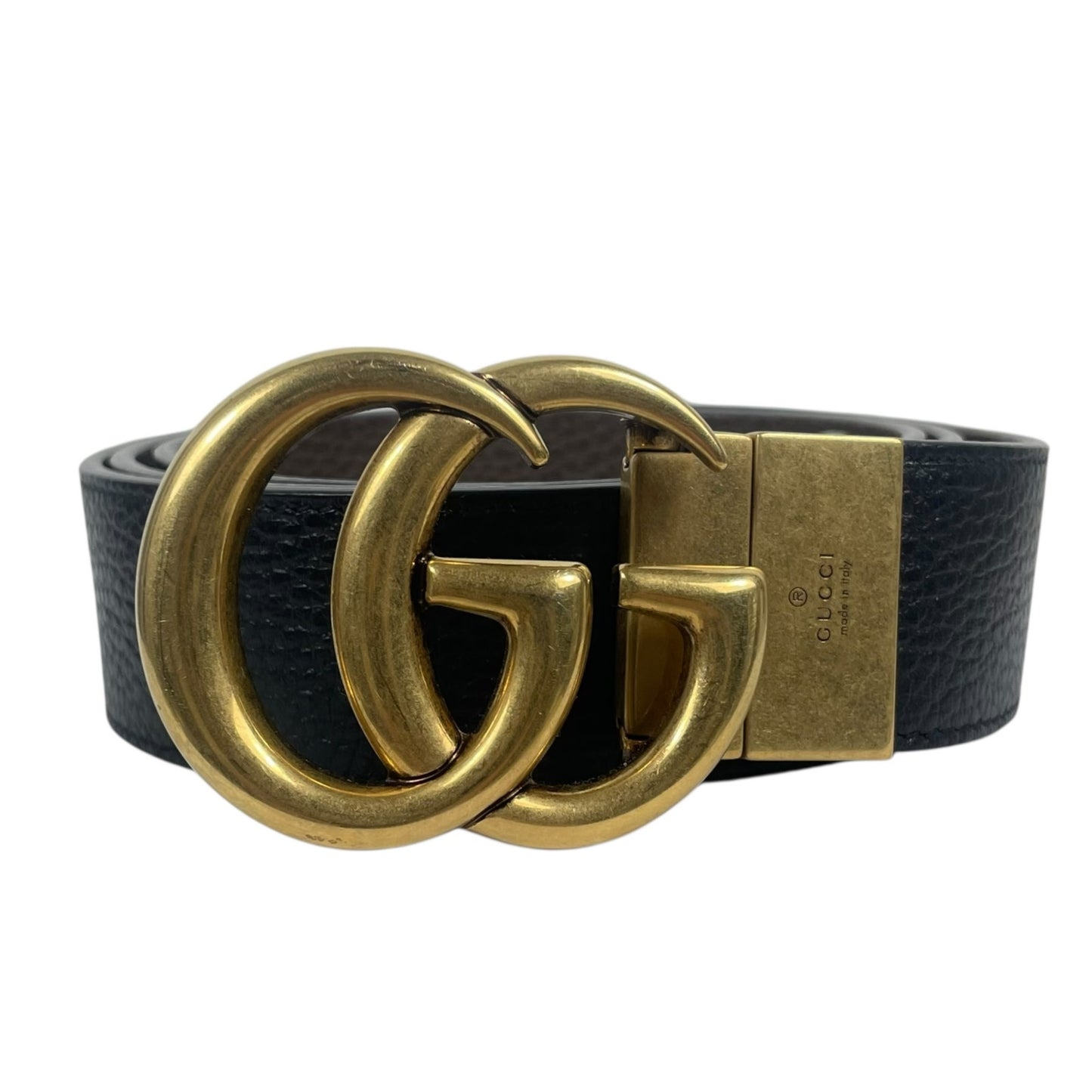 Gucci Double GG Reversible Leather Belt Black Brown Size 115/ 46