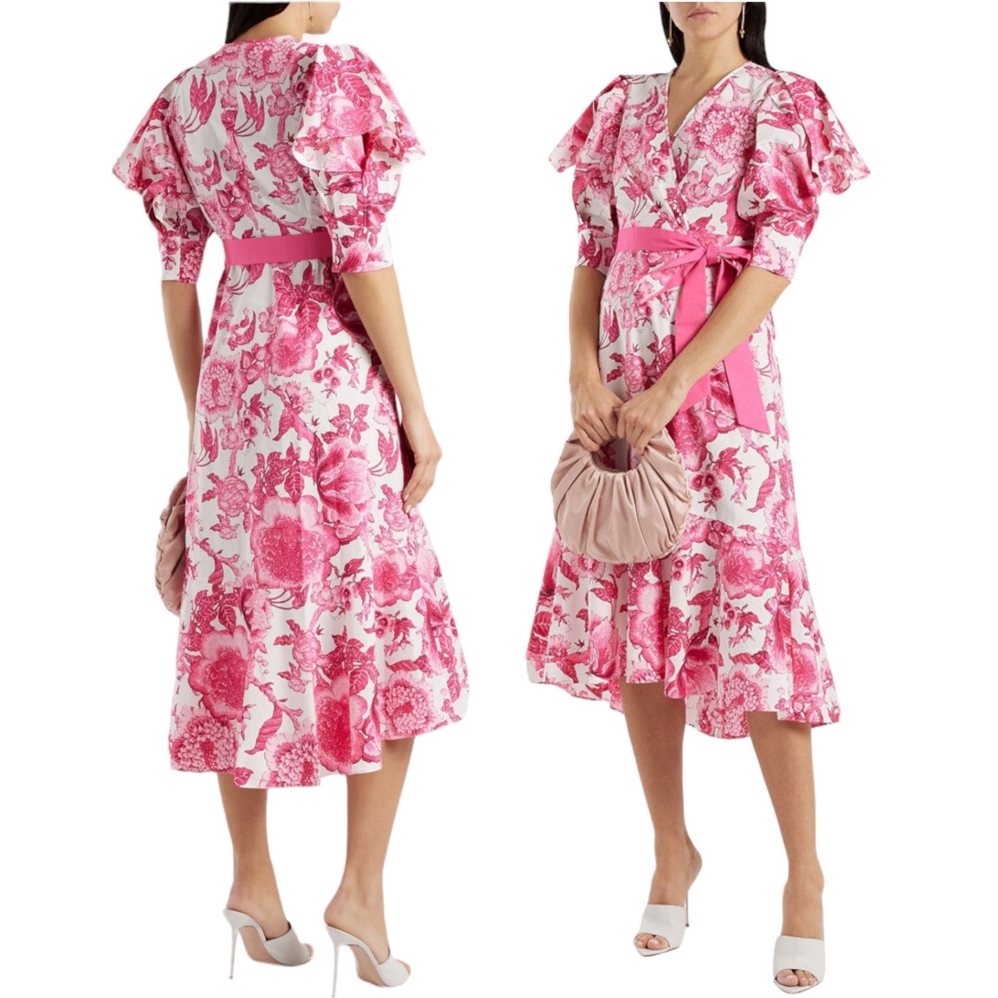 Diane von Furstenberg Annabeth Dress Willow Floral Ivory Pink DVF Size 6