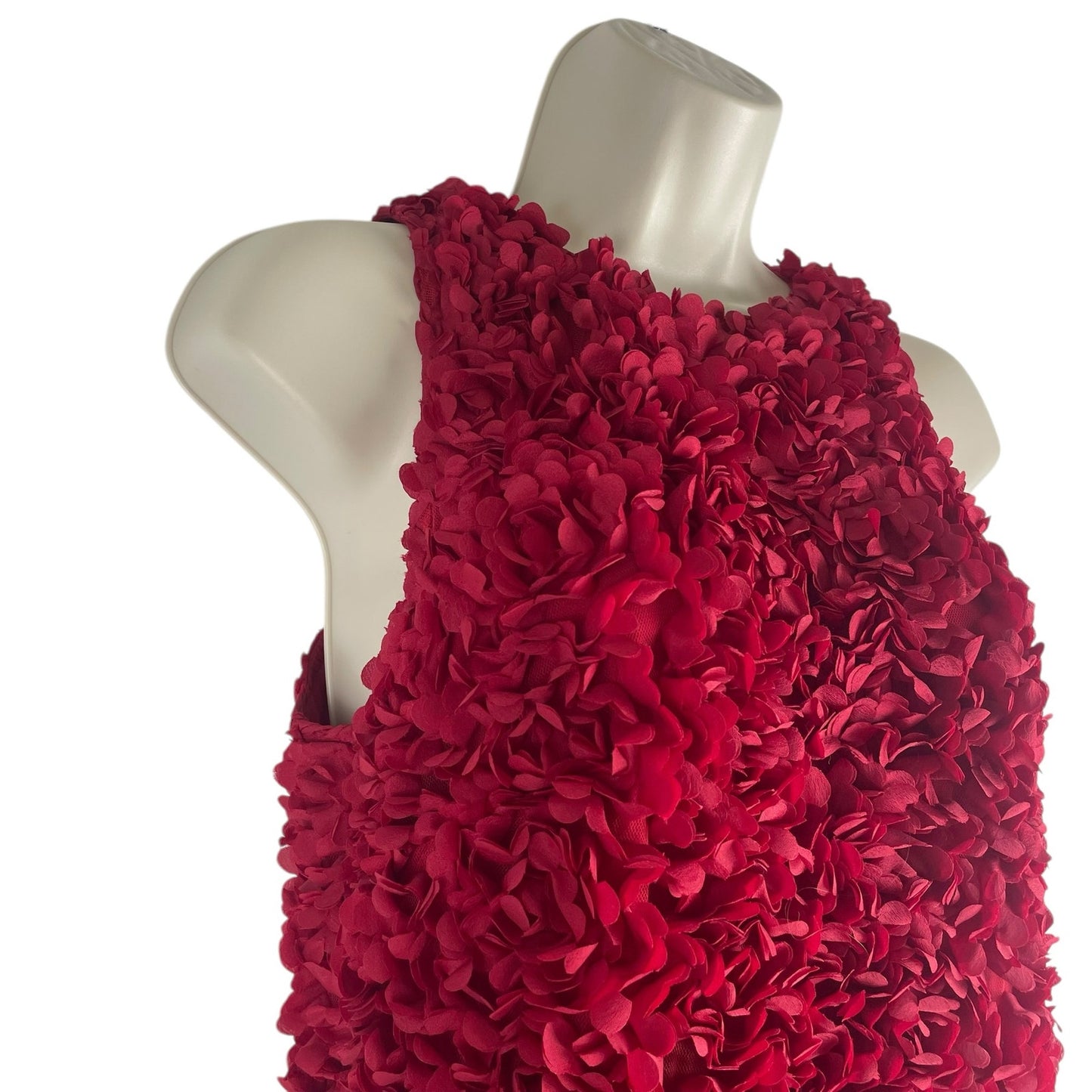 J. Crew Rosette 3D Flower Petal Mini Dress Ruby Red Size 2
