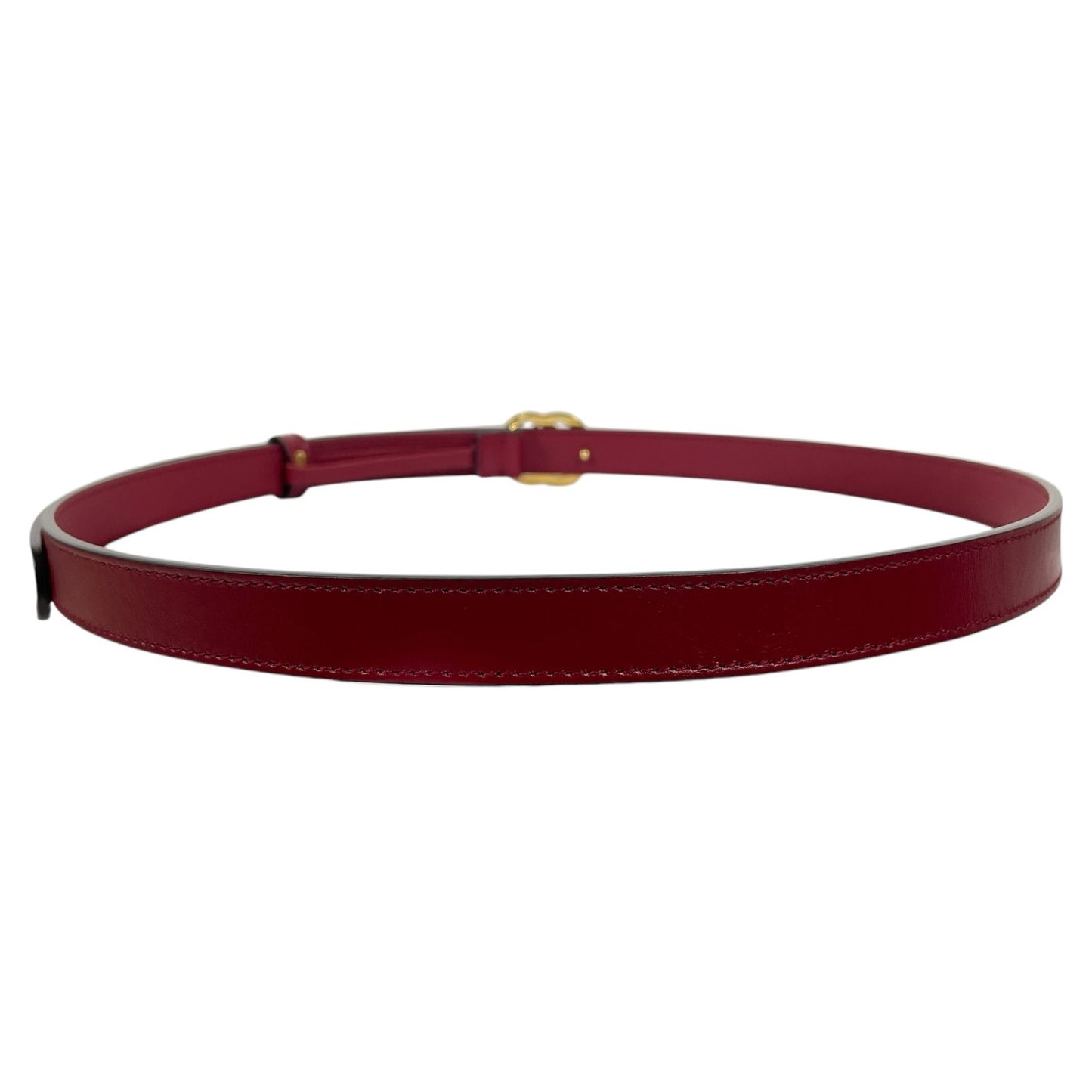 Gucci GG Logo Marmont Thin Leather Belt Rosso Ancora Red Size 100/40
