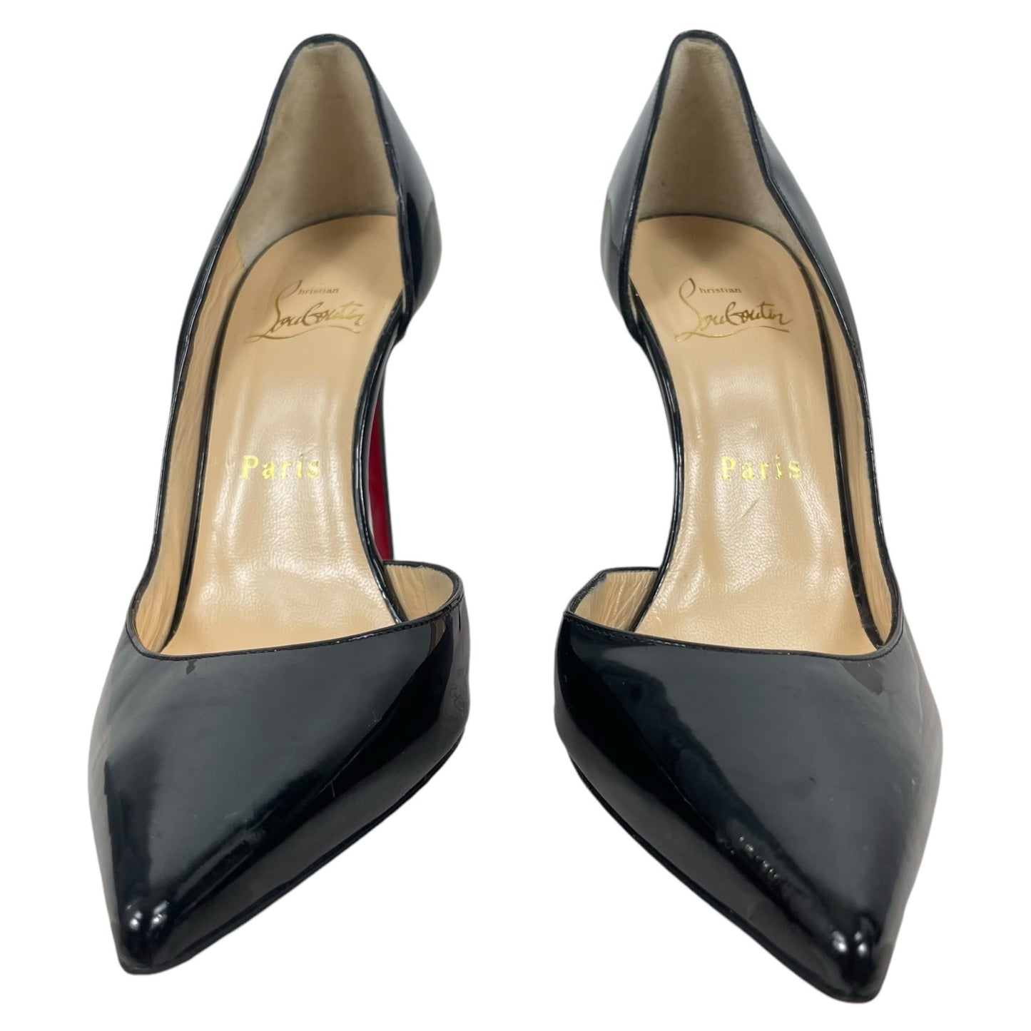 Christian Louboutin Iriza 100 d'Orsay Patent Leather Pump Black Size 37.5