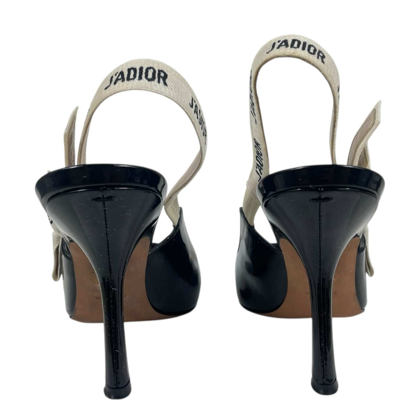 Christian Dior J'Adior 100 Slingback Pumps Patent Leather Black Size 39