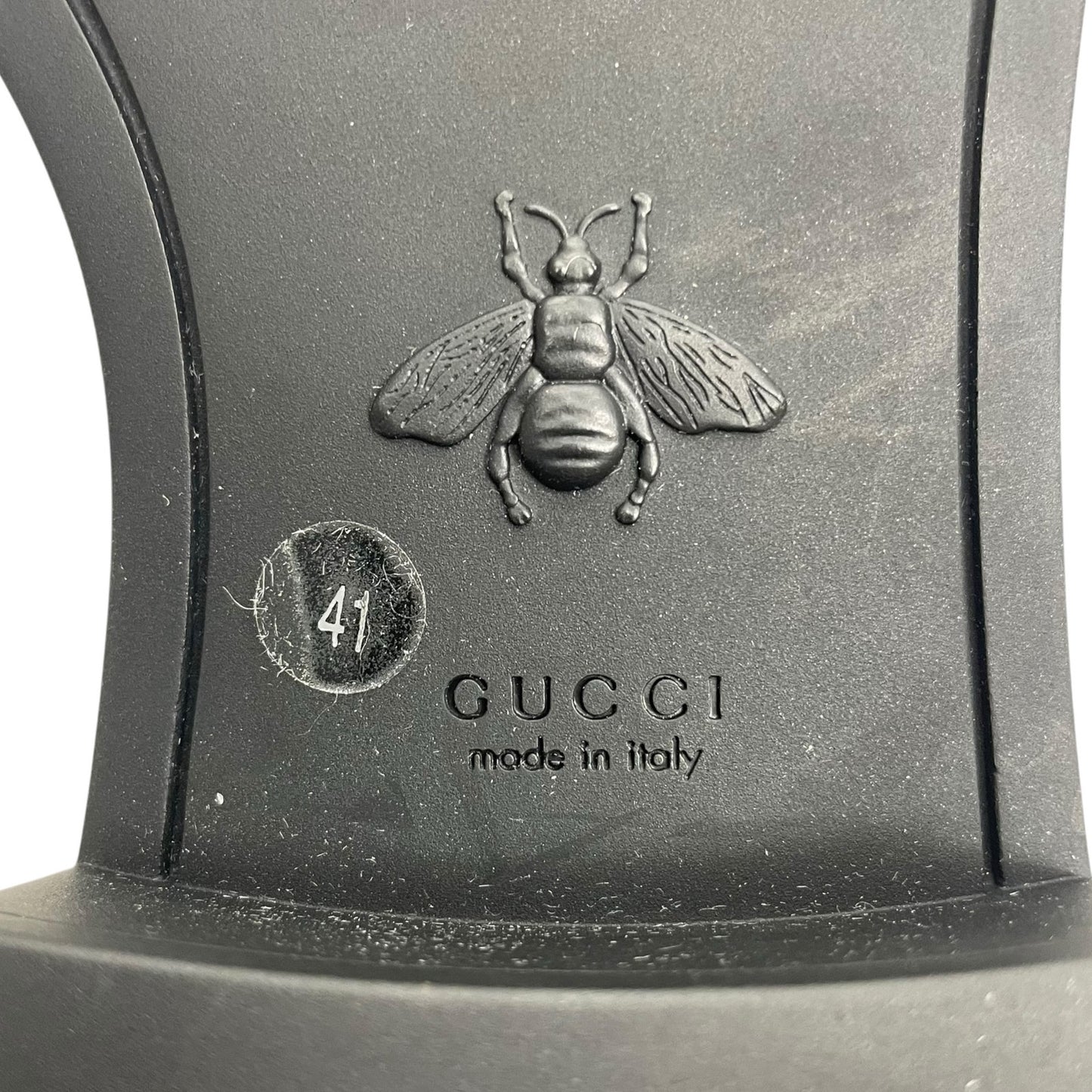 Gucci Lug Sole Leather Loafer with Horsebit Chunky Black Size 41