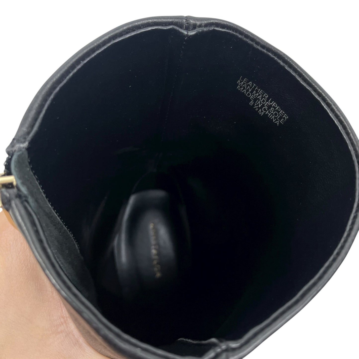 Ann Taylor Pointed Toe Buckle Leather Heel Ankle Boots Black Size 8.5M