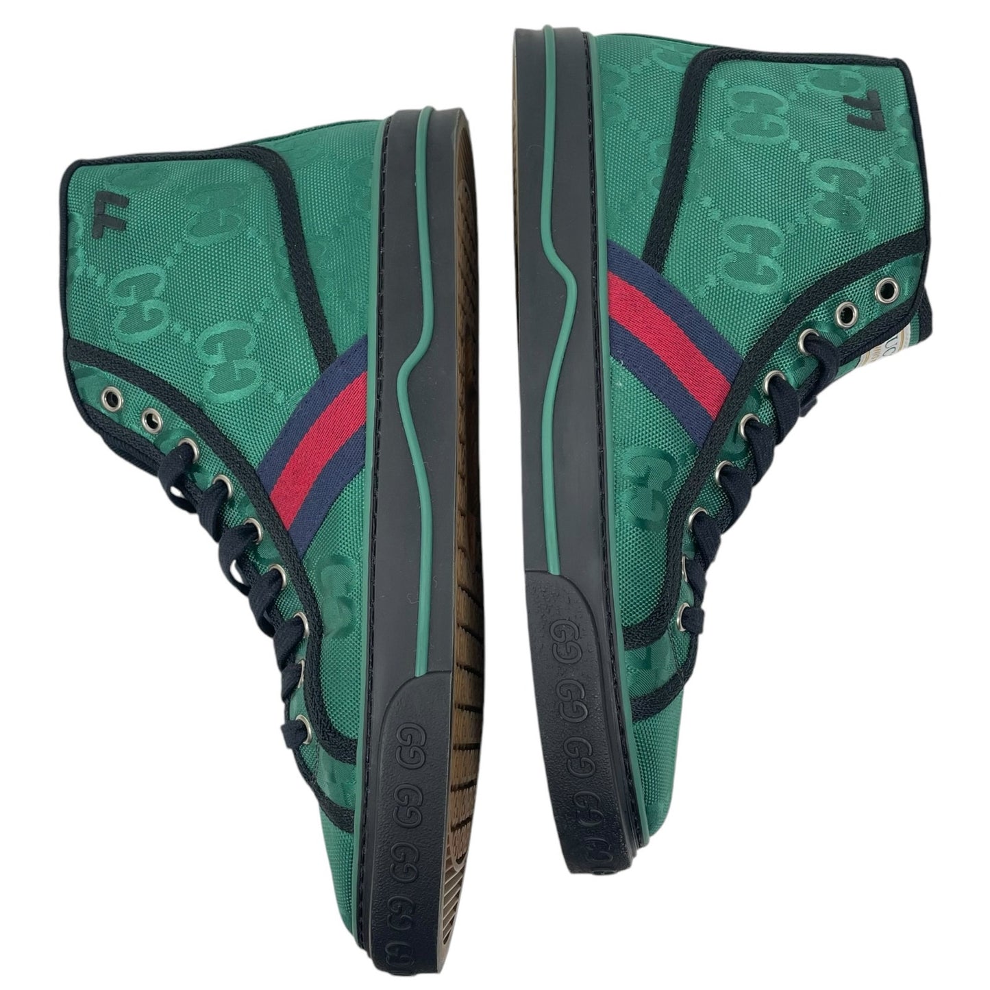 Gucci Off the Grid High Top Sneakers 1977 Tennis Shoes Green Men Size 8/ 8.5
