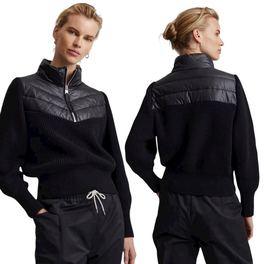 Varley Daines Padded Half Zip Jacket Pullover Sweater Black Size XL