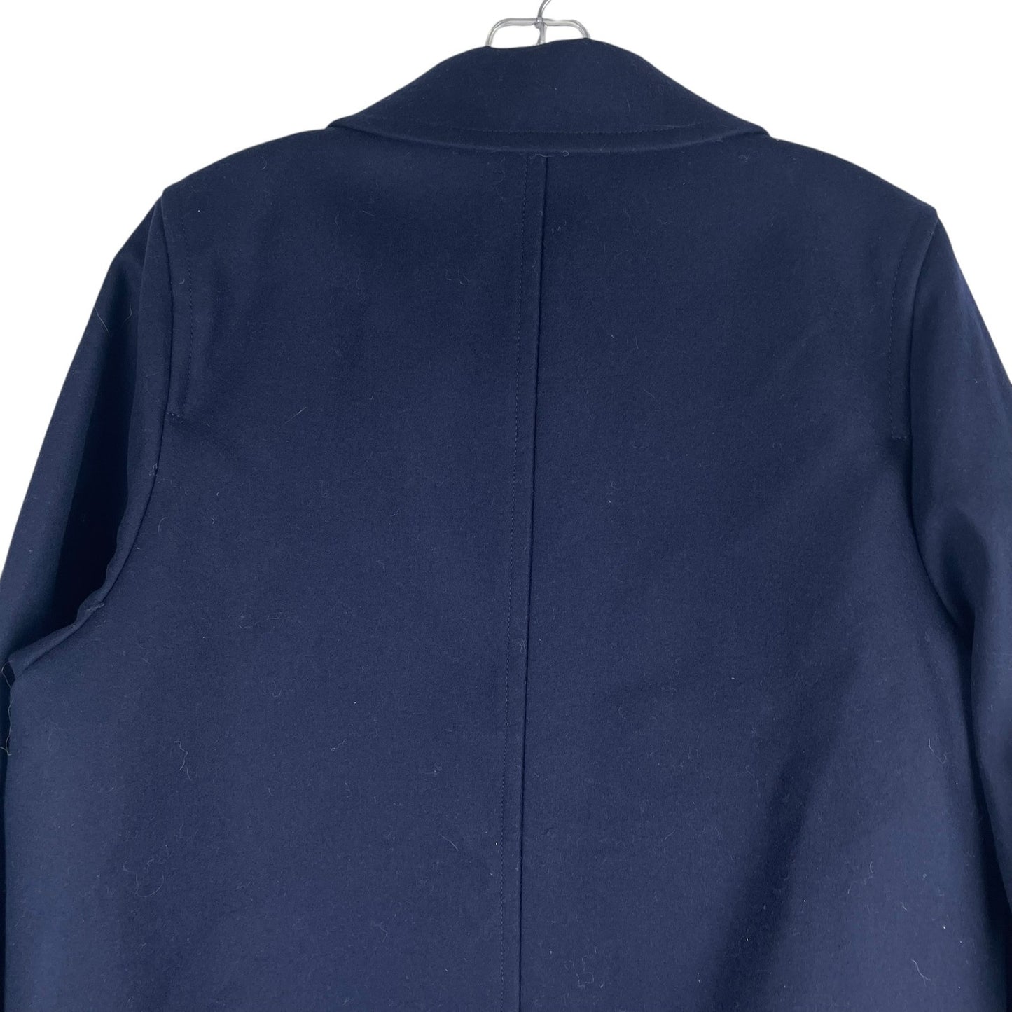 J. Crew Wool Blend Melton Boyfriend Coat One Button Navy Blue Size 12