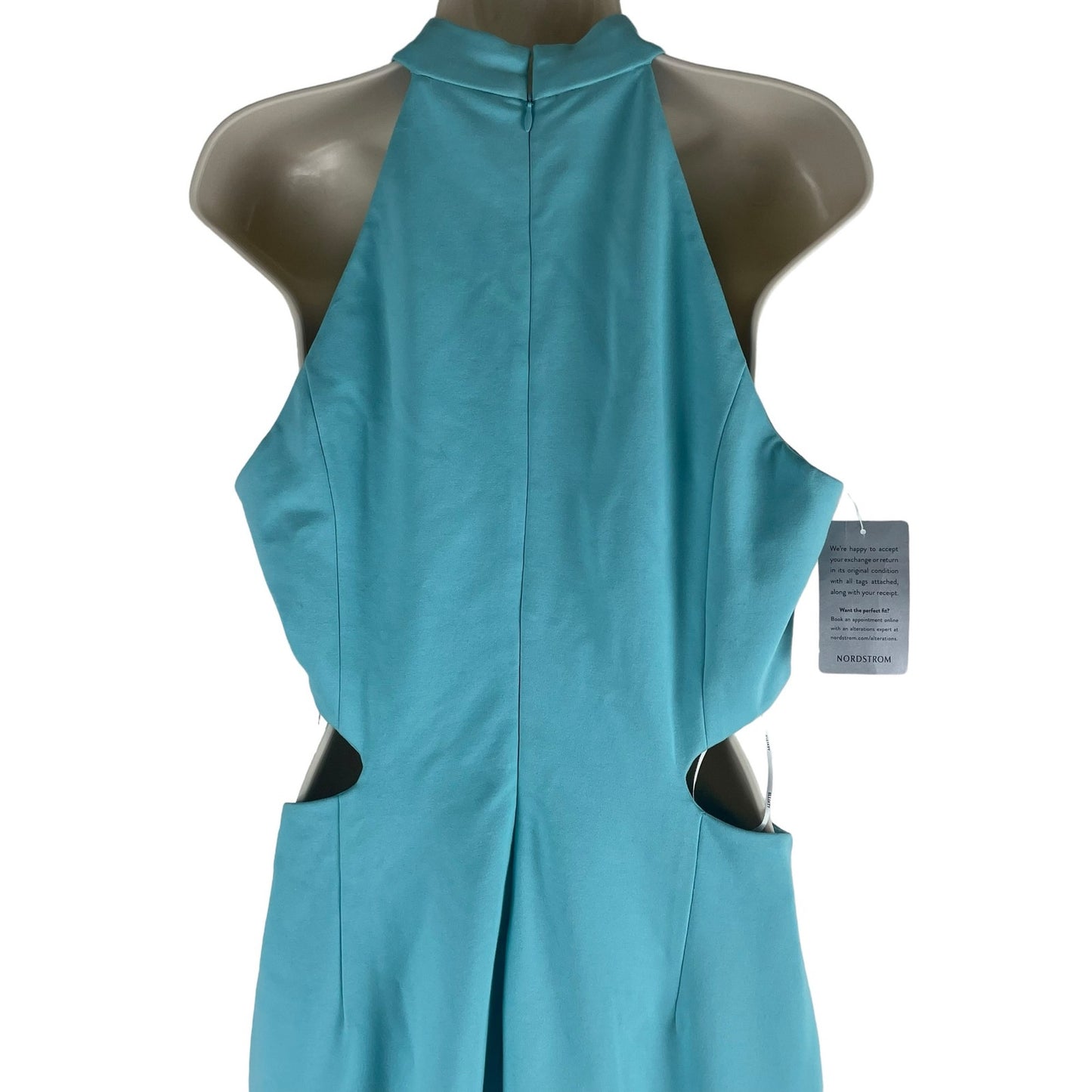 Elliatt Spectar Waist Cutout Gown Dress Asymmetrical Hem Blue Size L