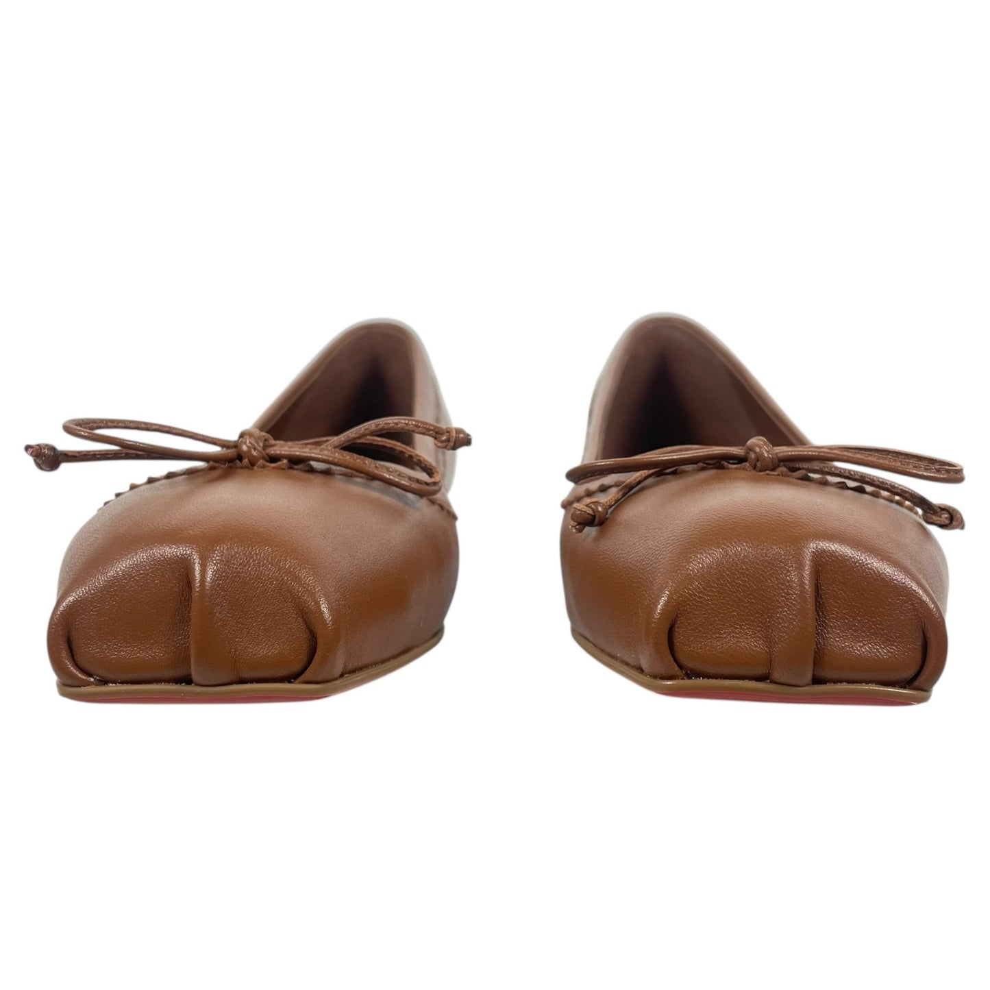 Christian Louboutin Mamadrague Leather Ballet Flat Brown Women Size 37.5