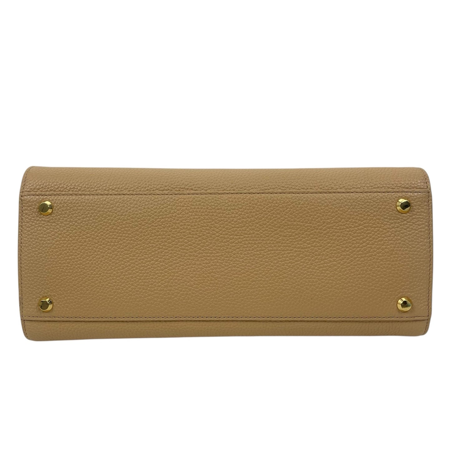 Veronica Beard Dash Bag Tan Pebble Leather Belted Handbag Sand